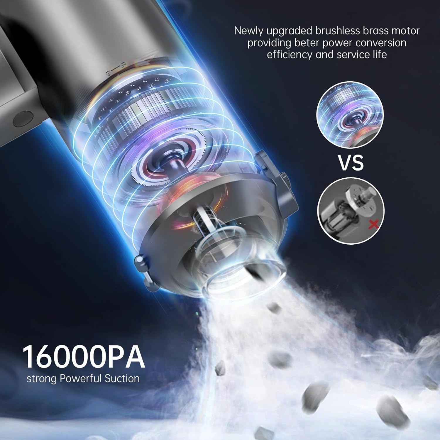 Cordless Car Vacuum 16000PA - 4-in-1 Handheld Cleaner for Car, Home & Office