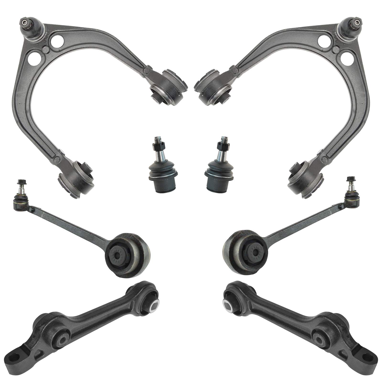 TRQ Front Control Arm with Ball Joint Set - Compatible with 2011-2022 Chrysler 300, Dodge Challenger & Charger - Improves Steering & Suspension for Smooth Ride