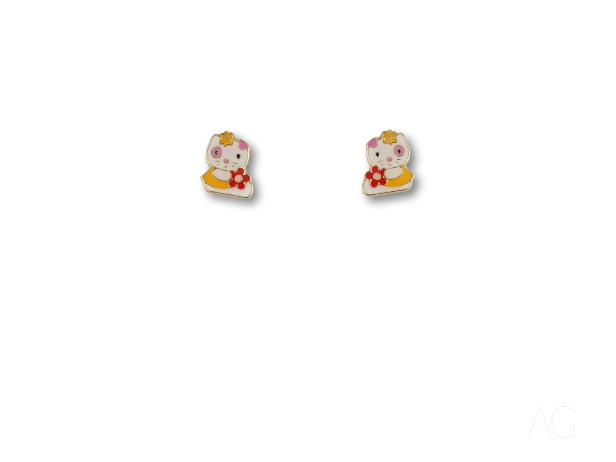 18k Gold Lucky Cat Earrings for Women - Japanese Maneki Neko Jewelry Gift for Good Luck, Wealth & Prosperity | Perfect for Everyday Wear, Parties & Special Occasions