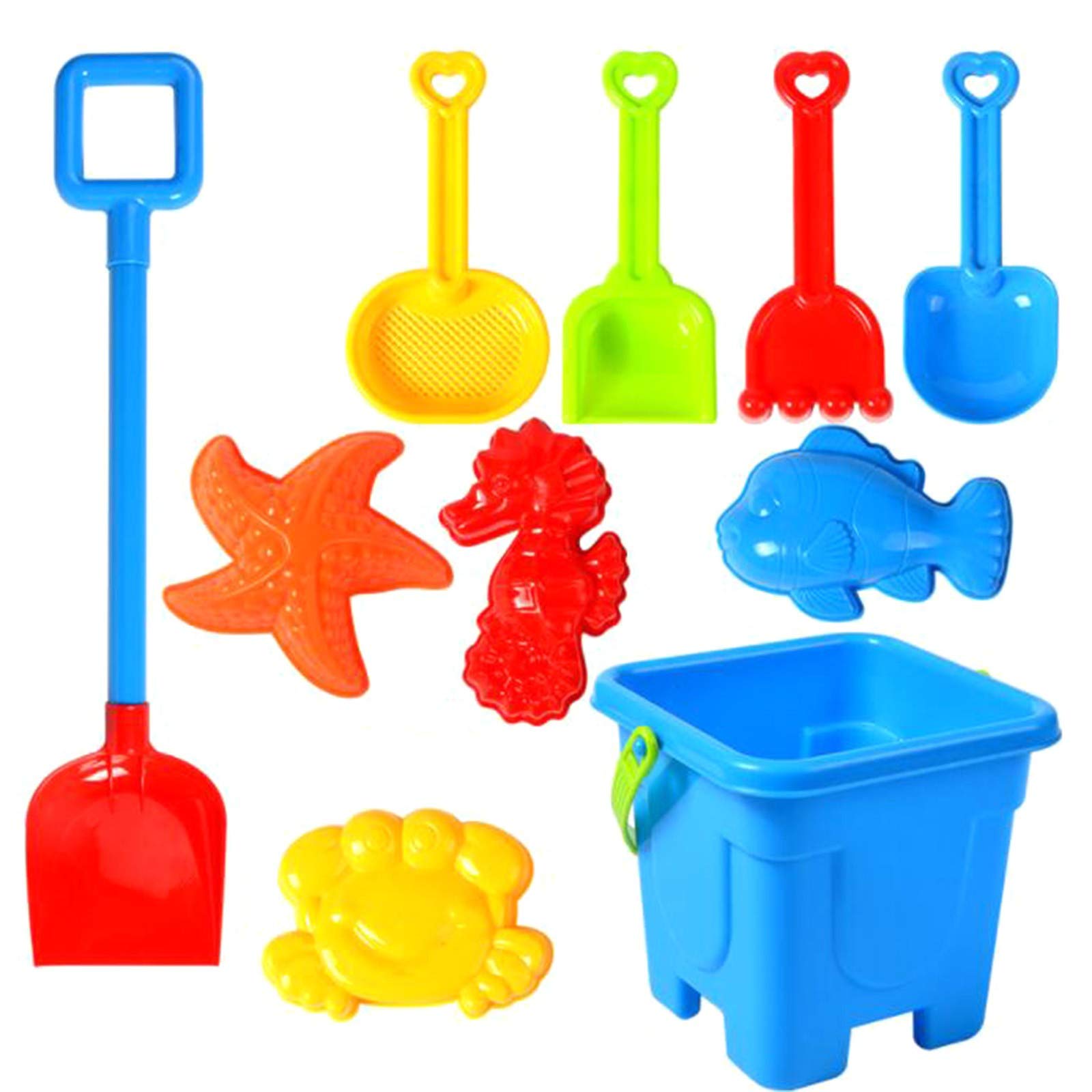 10-Piece Beach Toy Sand Set - Colorful Sand Play Kit for Kids, Sandpit & Sand Table Fun - Perfect for Outdoor Summer Play, Beach Trips & Backyard Activities (AS Shown, One Size)