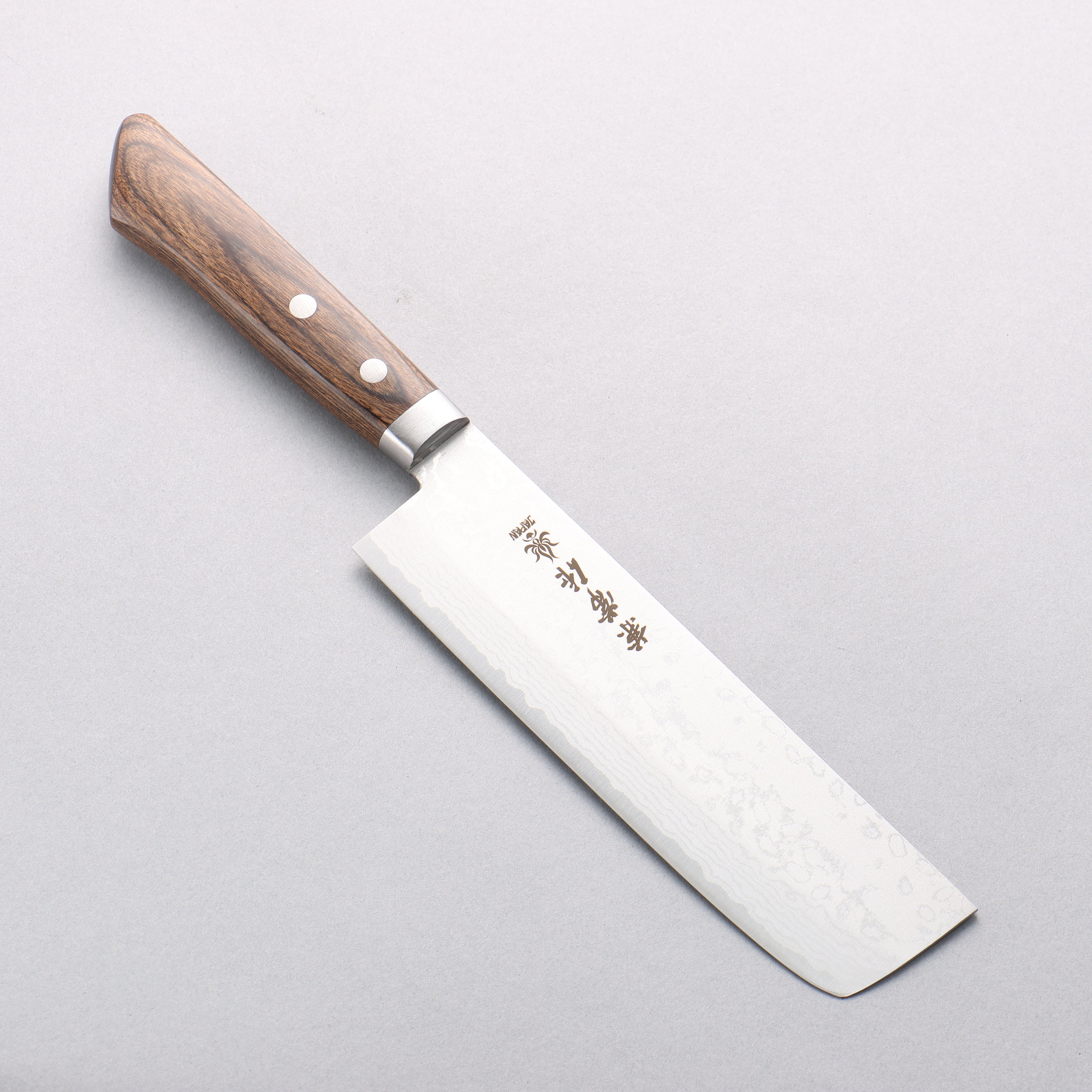 Kanetsune Sairyu VG10 Damascus Usuba Knife 165mm - Premium Japanese Kitchen Knife with Brown Ash Handle for Professional Chefs & Home Cooking | Perfect for Slicing, Dicing & Precision Vegetable Cutting