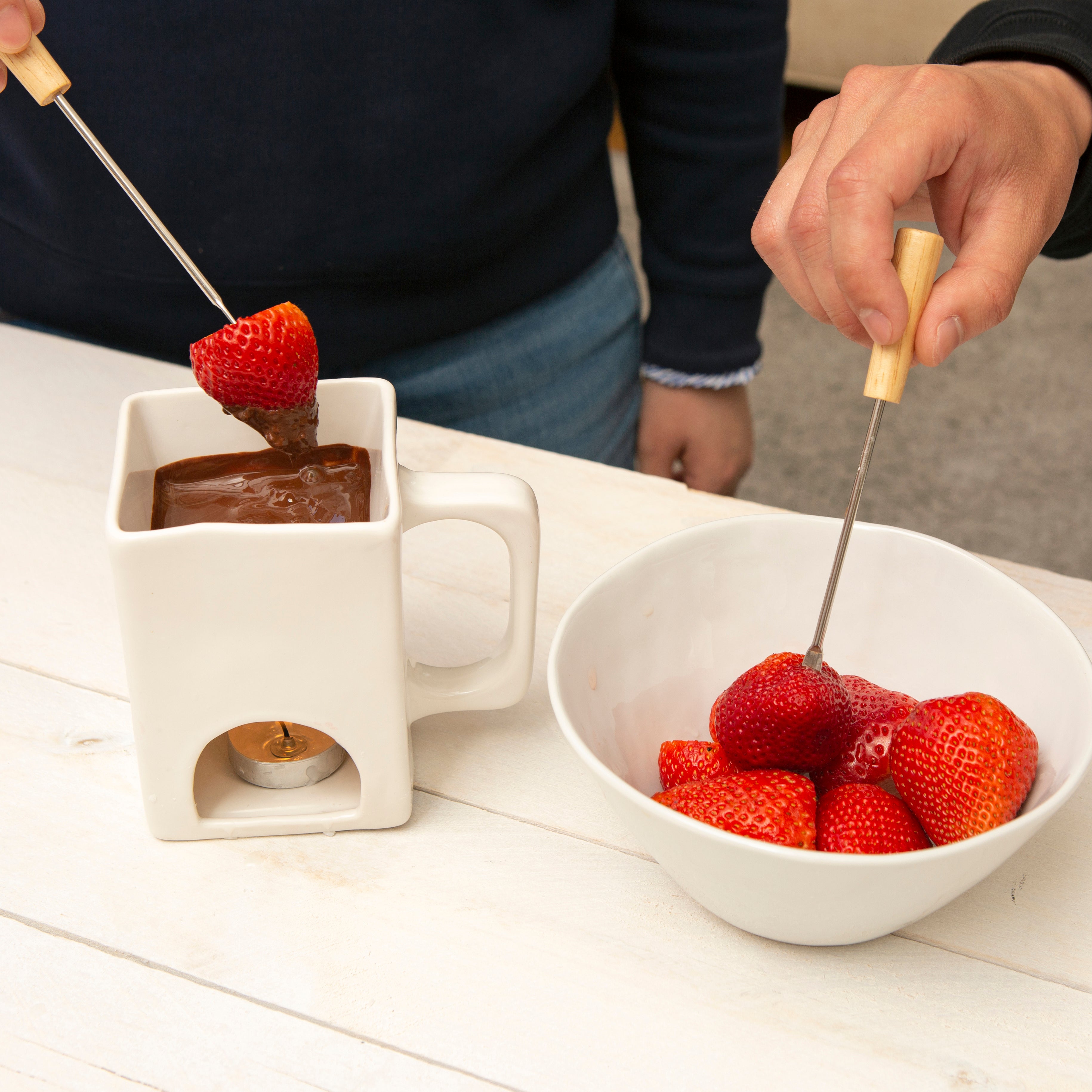 Premium Chocolate Fondue Set for Two - Romantic Valentine's Gift & Couples Date Night Dessert Kit | Perfect for Anniversaries, Dinner Parties & Cozy Nights In