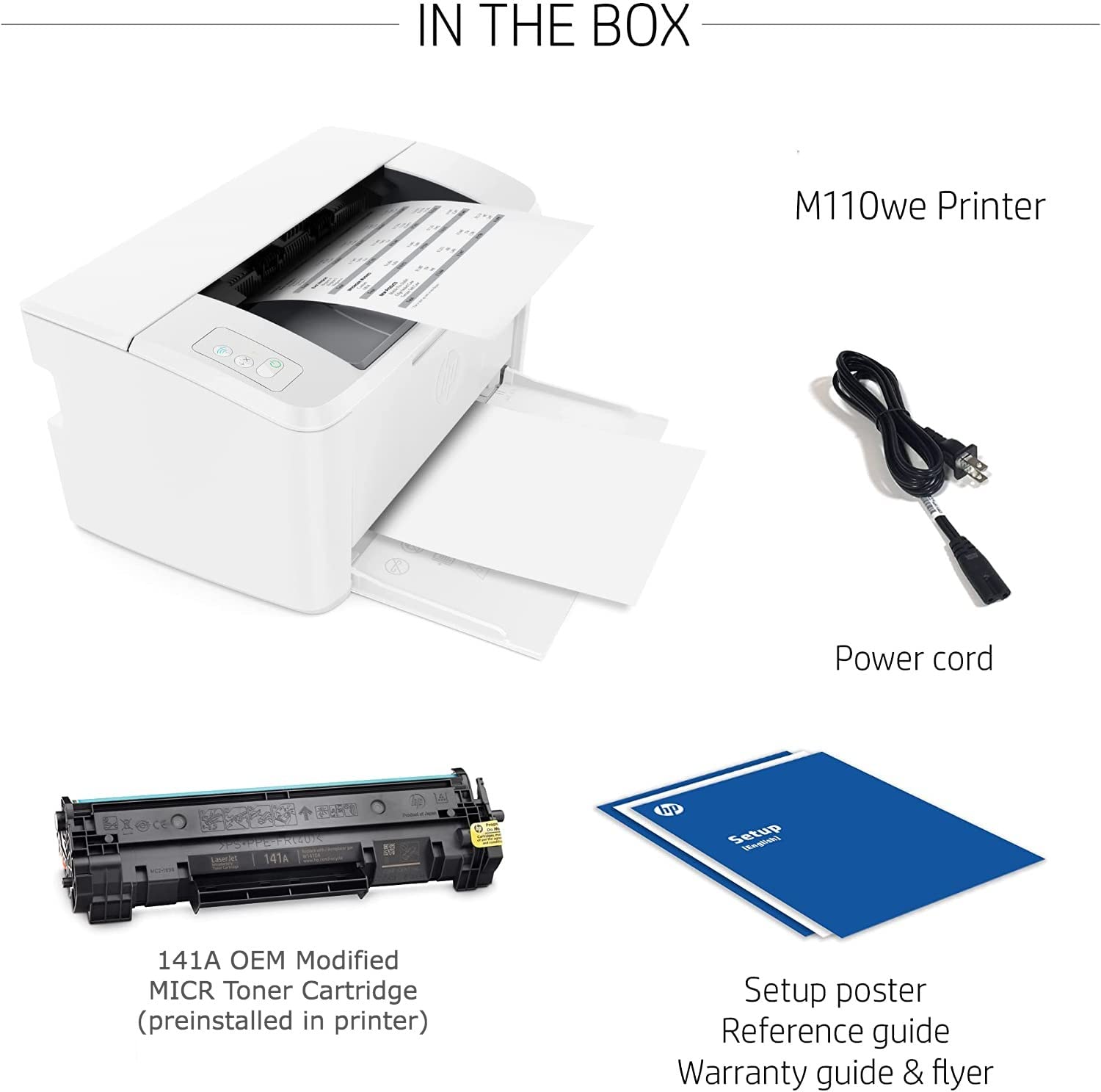 RT M110we Wireless Monochrome Laser Check Printer with 141A MICR Toner Cartridge - Business & Personal Check Printing Solution for Home Offices, Small Businesses & Financial Institutions