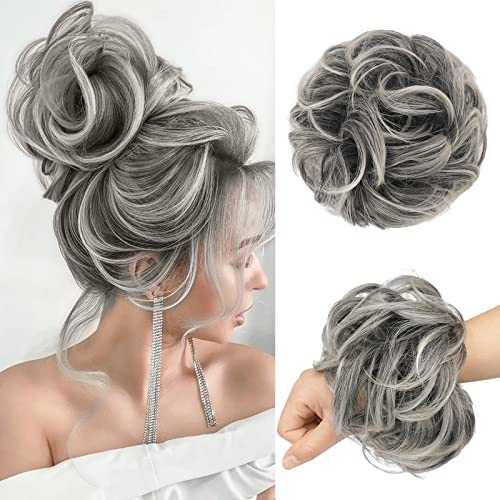 Large Curly Hair Bun Scrunchie Extension - Perfect for Ponytails, Updos & Everyday Hairstyles