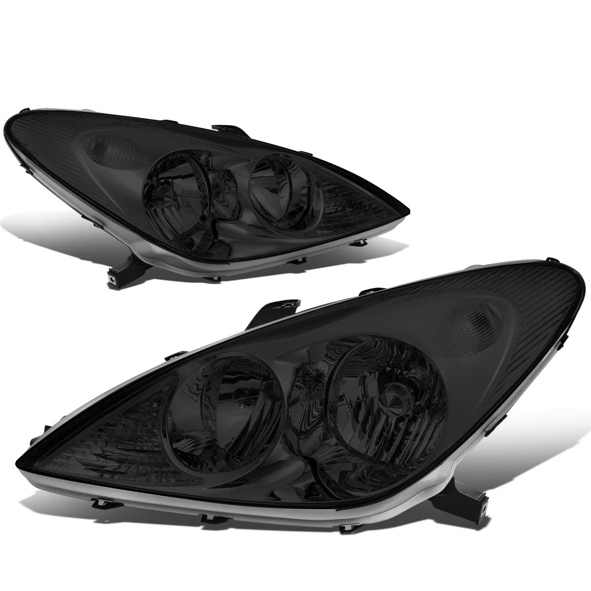 DNA MOTORING HL-OH-ES30002-SM-CL1 Pair of Smoked Lens Headlights - Compatible with 2002-2003 Lexus ES300 & 2004 ES330 | Direct Factory Replacement | Upgrade Nighttime Visibility & Style