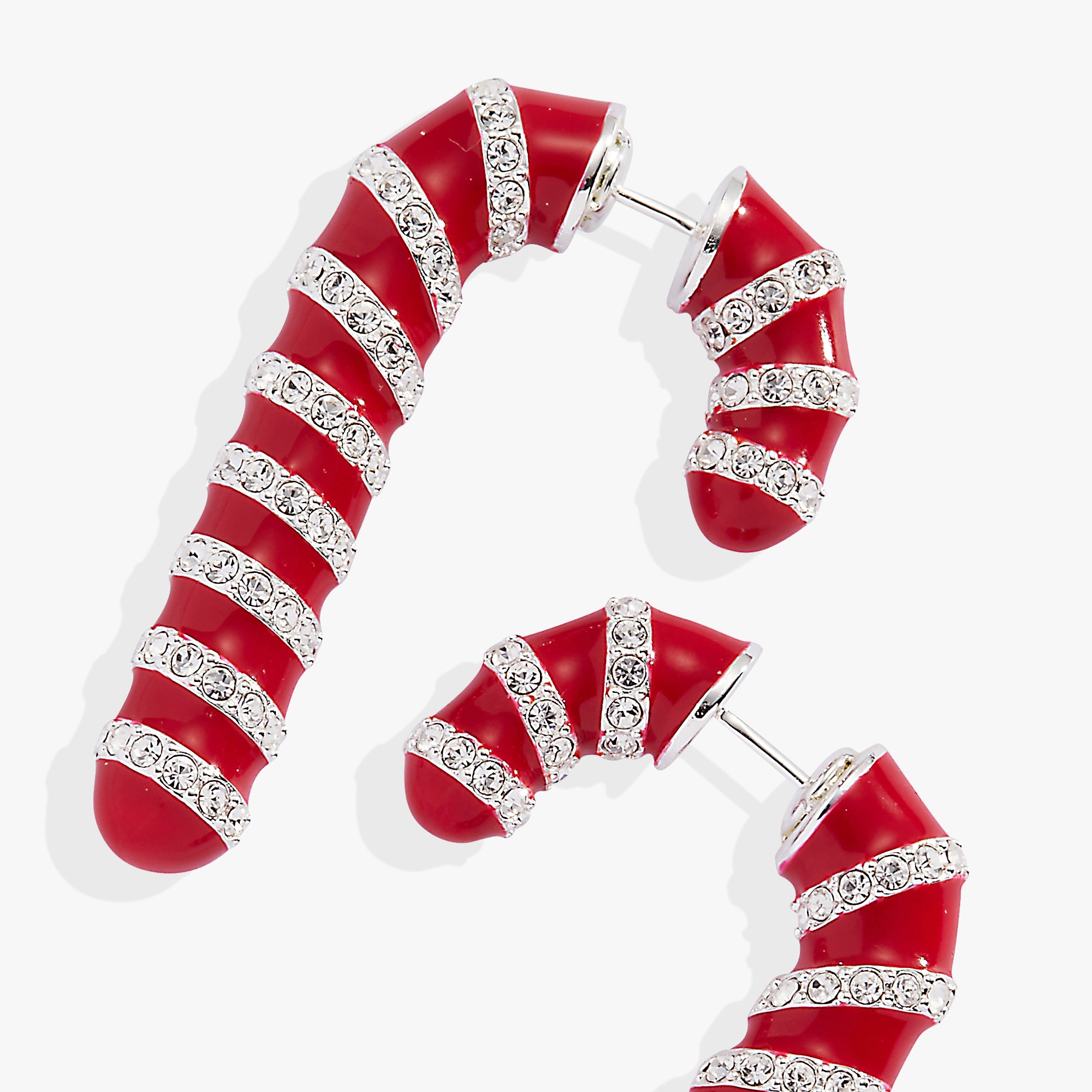 Festive Candy Cane Front Back Earrings - Christmas Holiday Jewelry for Women - Perfect for Parties, Gifts & Seasonal Outfits
