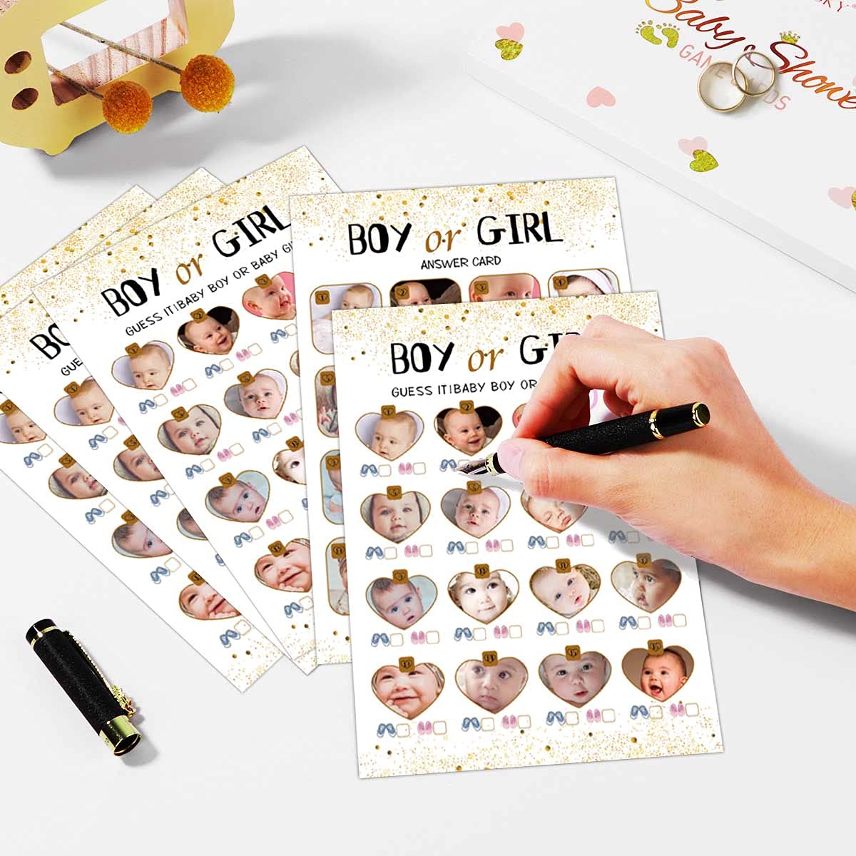 31-Piece Baby Shower Game Cards Set with Answers - Fun Gender Reveal Party Game for Parents, Kids & Guests | Perfect for Coed Showers & Unisex Celebrations | Great for Baby Showers, Gender Reveal Parties & Family Gatherings