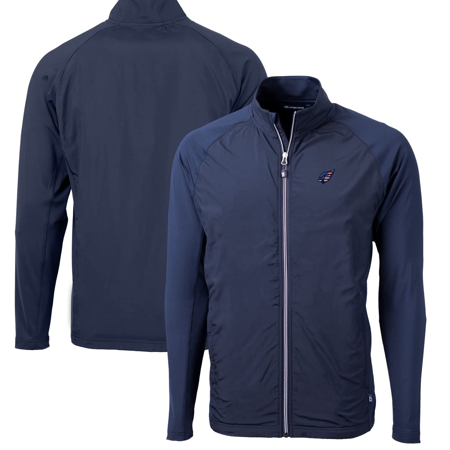 Cutter & Buck Men's NFL Big & Tall Adapt Eco Knit Hybrid Recycled Full-Zip Jacket - Lightweight Water-Resistant Windbreaker for Football Games & Outdoor Activities