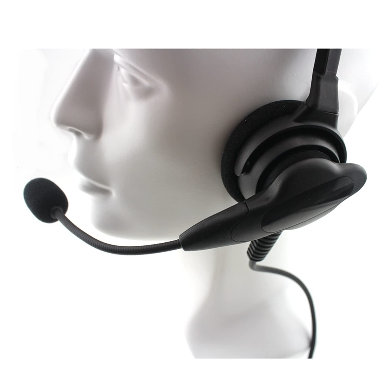 BMINO 2 Pin Radio Headset with Swivel Boom Mic - Compatible with Midland 2 Pin Walkie Talkies (G6 G7 GXT550 GXT650 LXT80 LXT) - Durable Two-Way Communication Headphones for Security, Construction, and Outdoor Activities