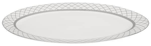 57-Piece Elegant Porcelain Dinnerware Set for 8 - Silver Cris Cross Border Design | Perfect for Dinner Parties, Weddings & Formal Events