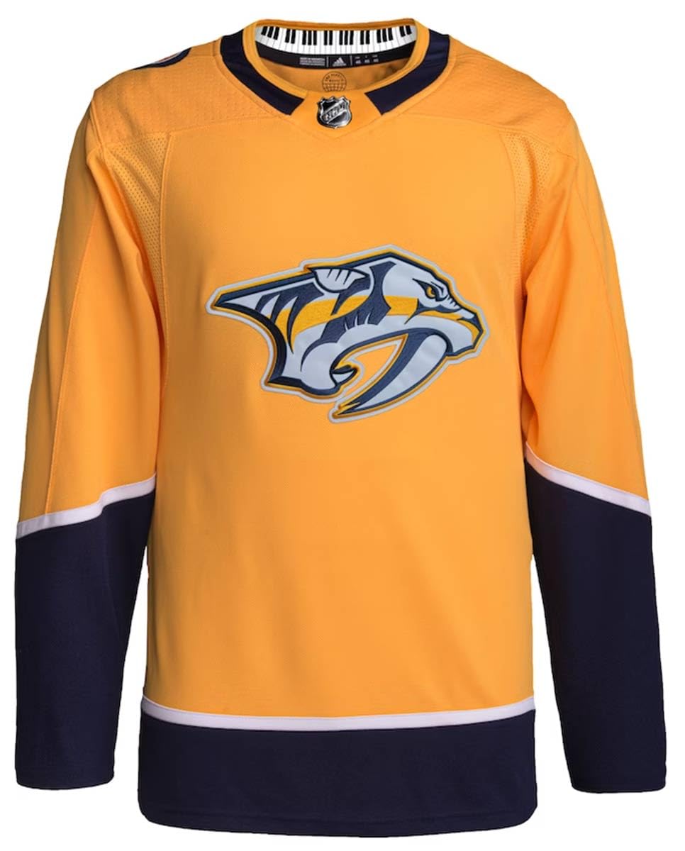 Adidas Nashville Predators Primegreen Authentic Home Men's Hockey Jersey Size 60/3X-Large Yellow - Official NHL Hockey Jersey for Games, Fan Events & Sports Collectibles
