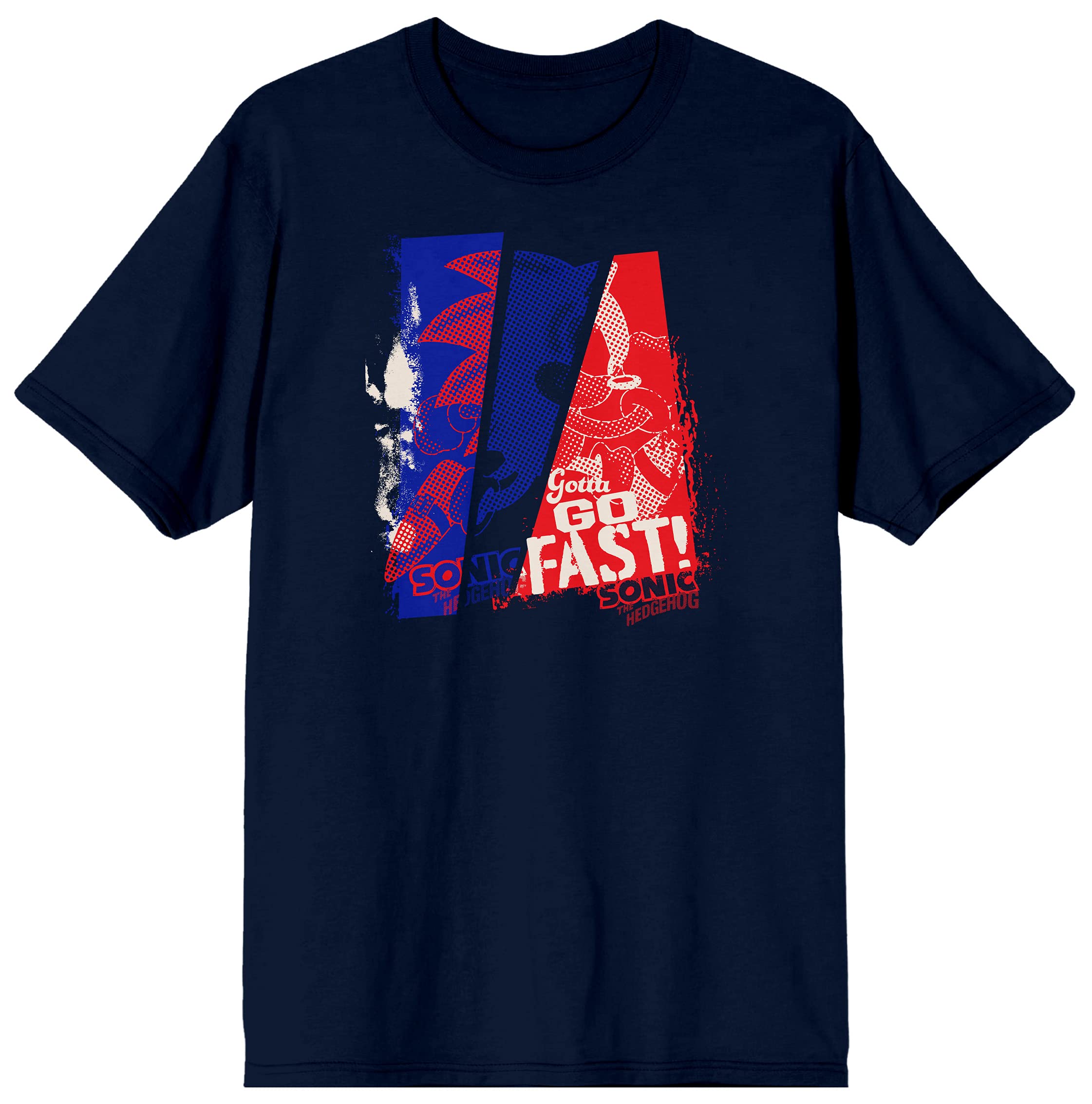 Sonic The Hedgehog Fast Men's Navy Blue Graphic T-Shirt - Cool Gaming Tee for Casual Wear, Gifts & Fan Merchandise