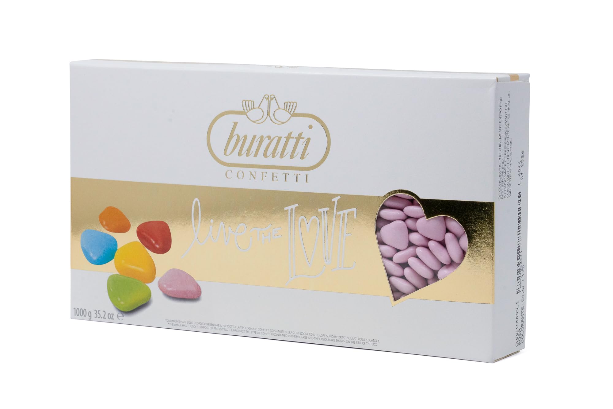 Premium Italian Buratti Chocolate Confetti Dragées - 1kg Bulk Pack for Weddings, Parties & Celebrations - Gourmet Rose Flavor for Desserts & Gift Boxes