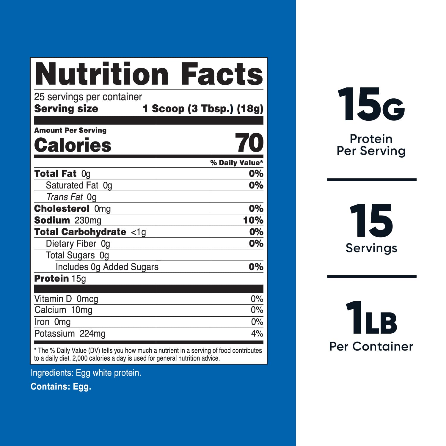 Nutricost Egg White Protein Powder 1lb (Unflavored) - Non-GMO, Gluten Free, Keto & Paleo Friendly - Pure Protein Supplement for Baking, Smoothies & Post-Workout Recovery