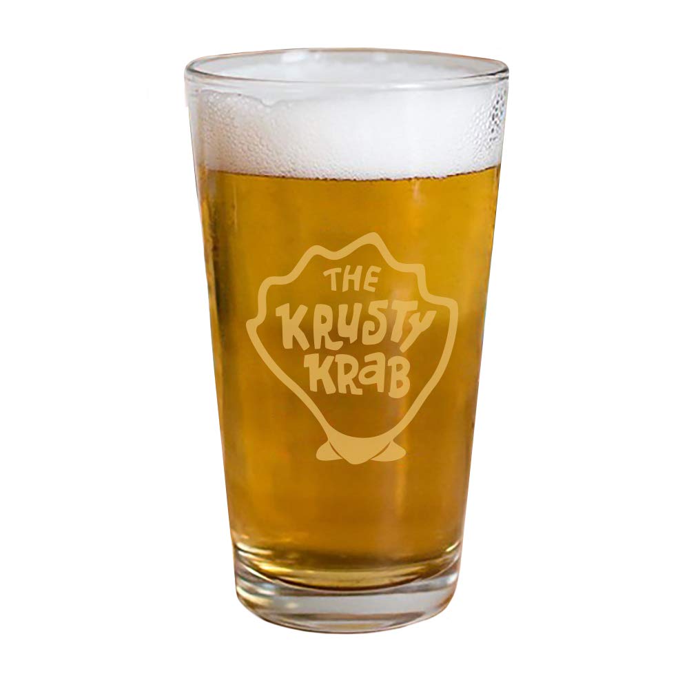 SpongeBob SquarePants The Krusty Krab Drinking Glass - 16oz Cartoon Character Collectible Cup for Kids & Adults - Perfect for Parties, Gifts, and Nickelodeon Fans Collection