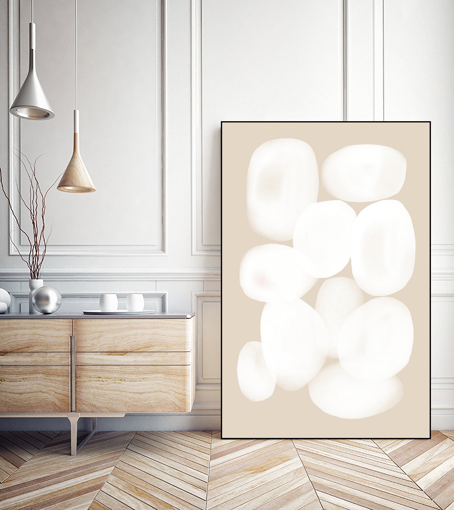 Minimalist Circle Art Print - Modern Abstract Wall Decor for Living Room, Bedroom & Office - Handmade Canvas Painting for Home & Office Decor