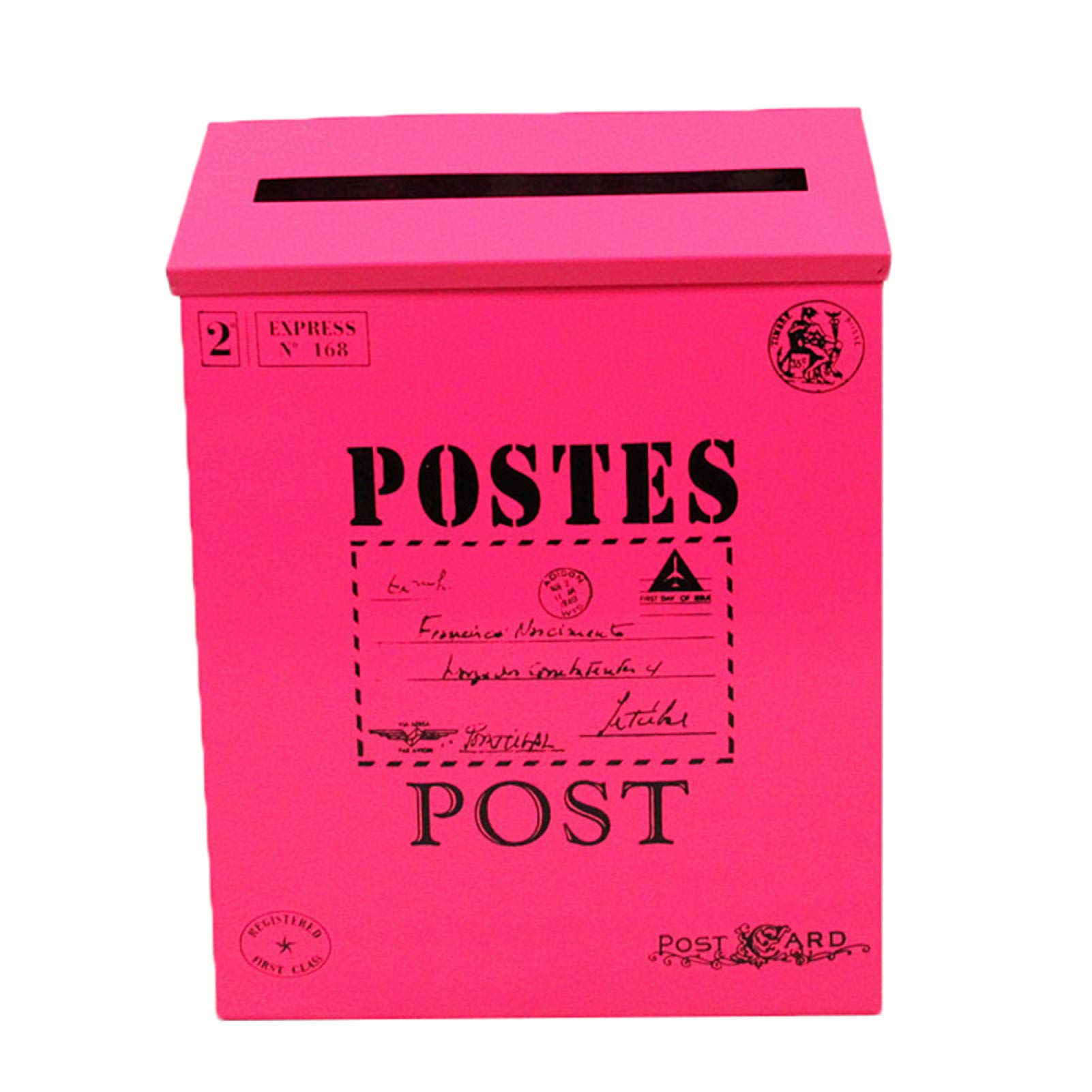 Vintage Wall Mounted Iron Mailbox for Letters & Newspapers - Rustic Home Decor in Rose Red | Perfect for Farmhouse, Cottage & Vintage Style Homes