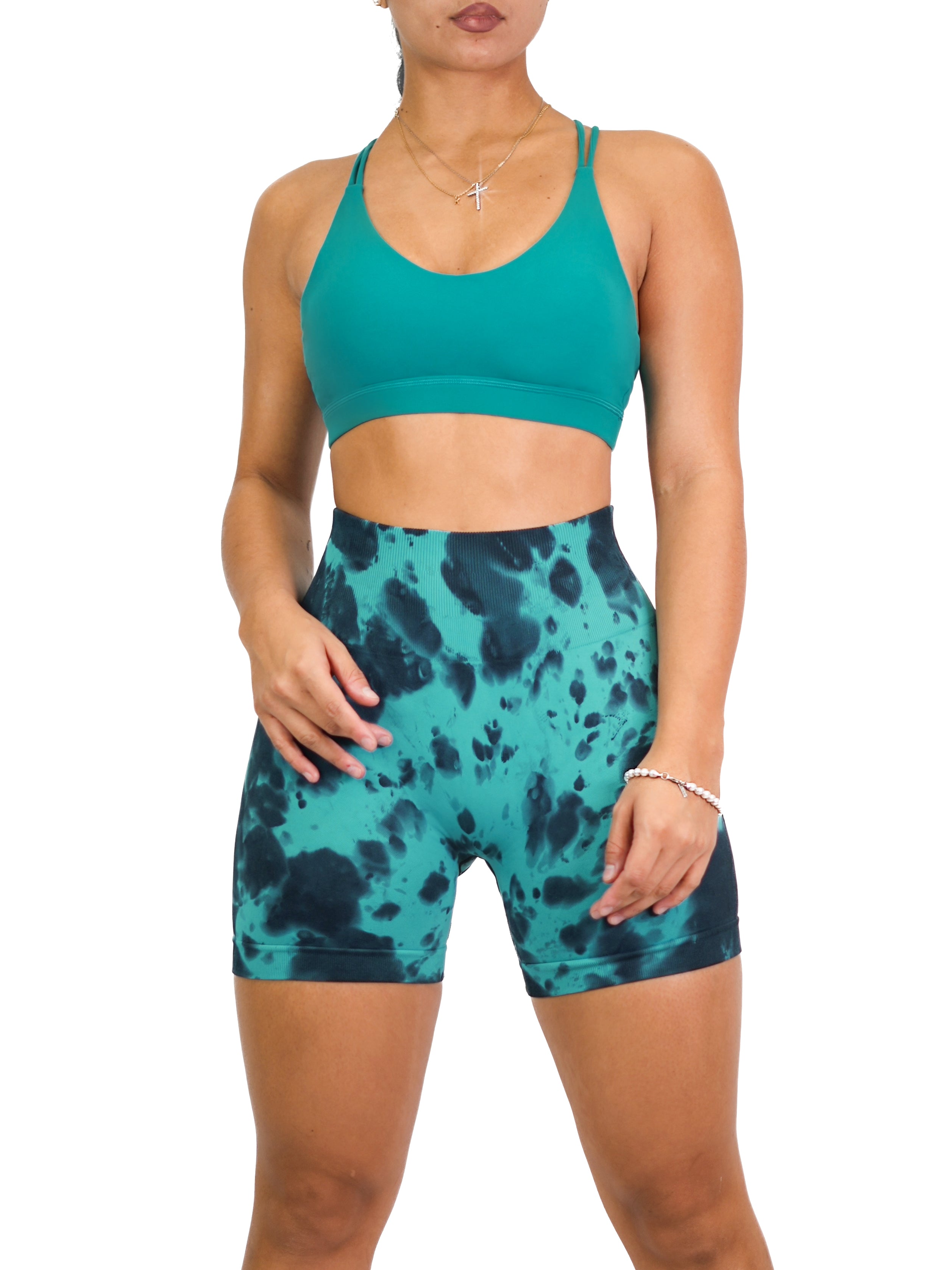 High-Intensity Workout Sports Bra for Women - Moisture-Wicking & Supportive Teal Activewear - Perfect for Running, Yoga & Gym Training