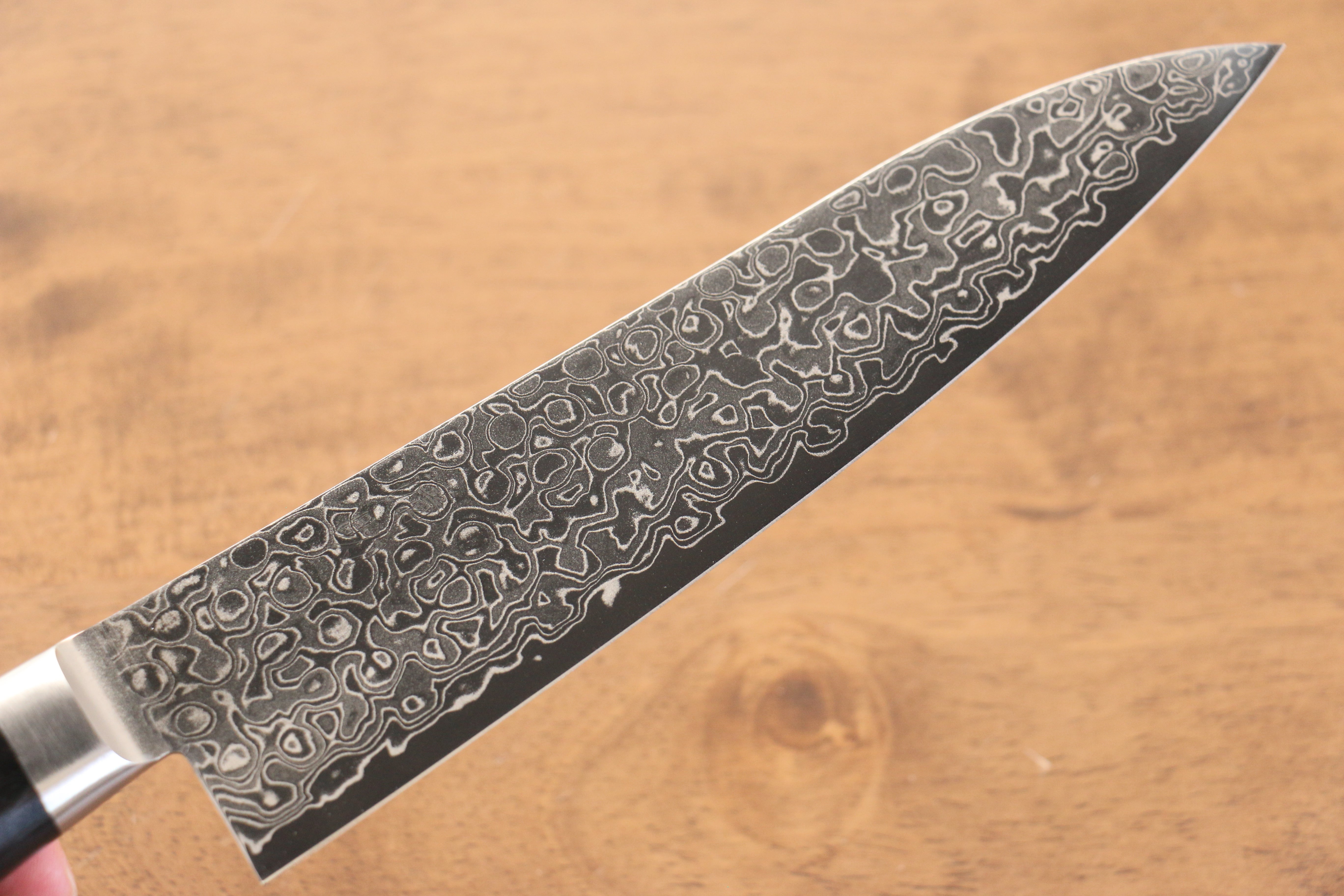 Premium Seisuke Kagami AUS10 Damascus Gyuto Chef Knife 180mm - Mirrored Finish, Black Pakkawood Handle - Perfect for Sushi, Meat Slicing & Professional Kitchen Use