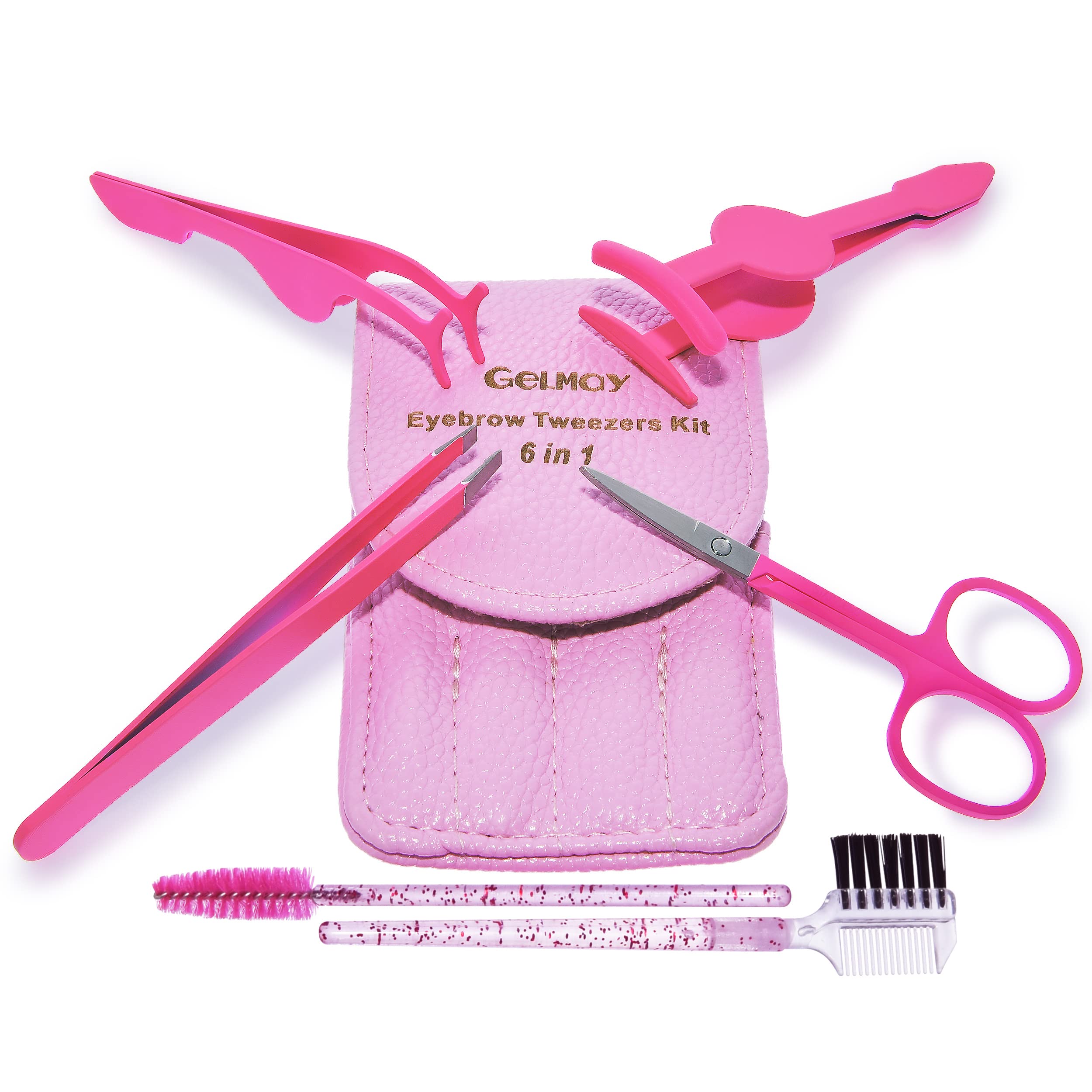 6Pcs Professional Eyelash Curler Set with Applicator, Tweezers, Scissors & Comb - Portable Eyebrow Grooming Kit for Women - Perfect for Home, Travel & Salon Use