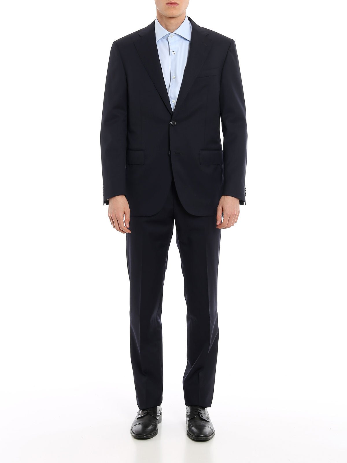 Premium CORNELIANI Academy Wool Suit for Men - Navy Blue Business Attire | Perfect for Office, Weddings & Formal Events