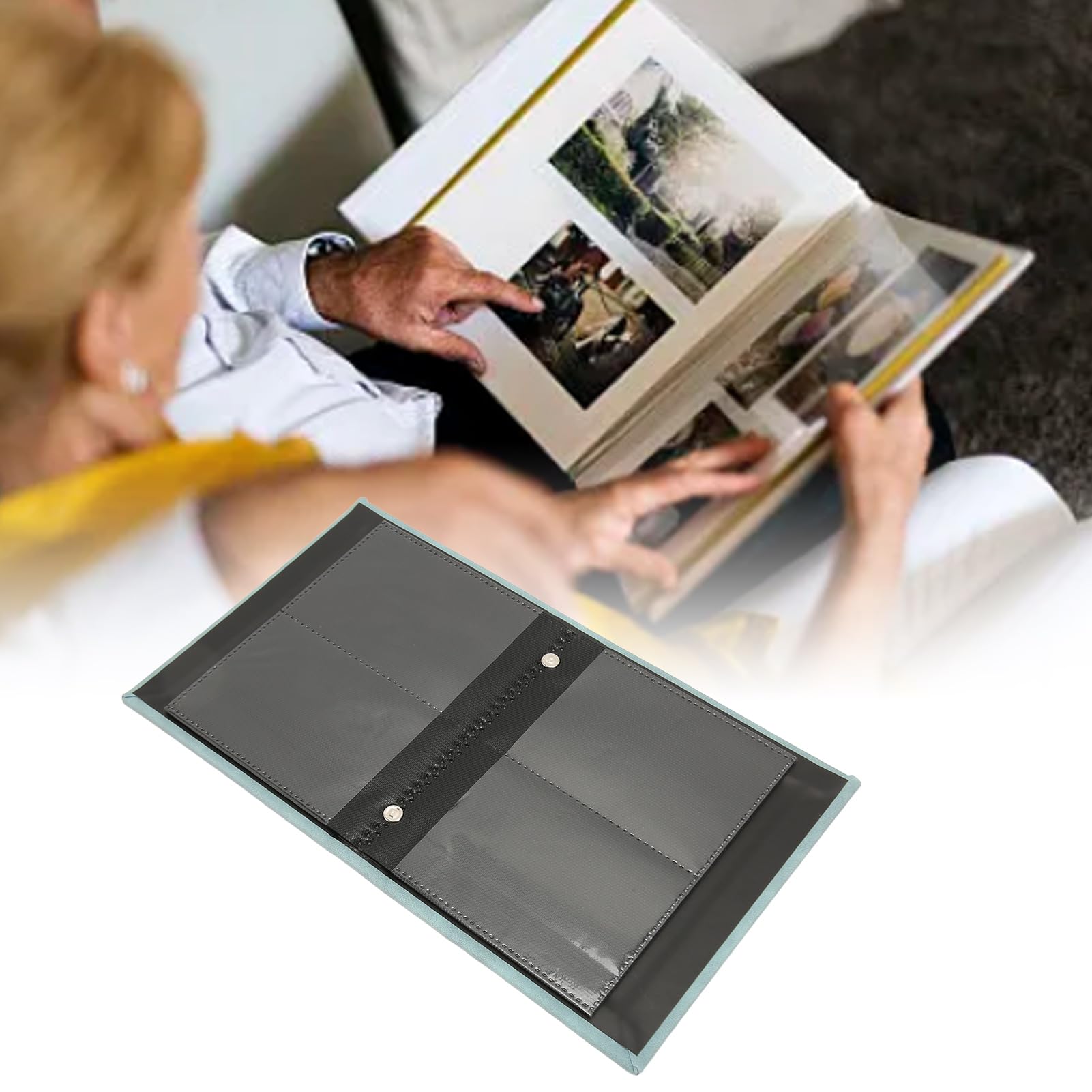 64-Pocket Suede Photo Album for Fujifilm Instax Mini 11/12/40/EVO/7+/7s/LiPlay/90/9 - 3 Inch Instant Film Storage Organizer (Mint Green) - Perfect for Travel, Wedding, Baby Photos & Memory Keeping