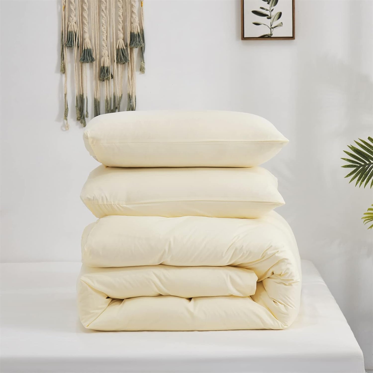Lightweight All-Season Queen Comforter - 88x88 Inches Ivory Down Alternative Duvet Insert, Reversible Quilted Bedding for Summer & Winter | Perfect for Guest Rooms, Master Bedrooms & Cozy Home Decor