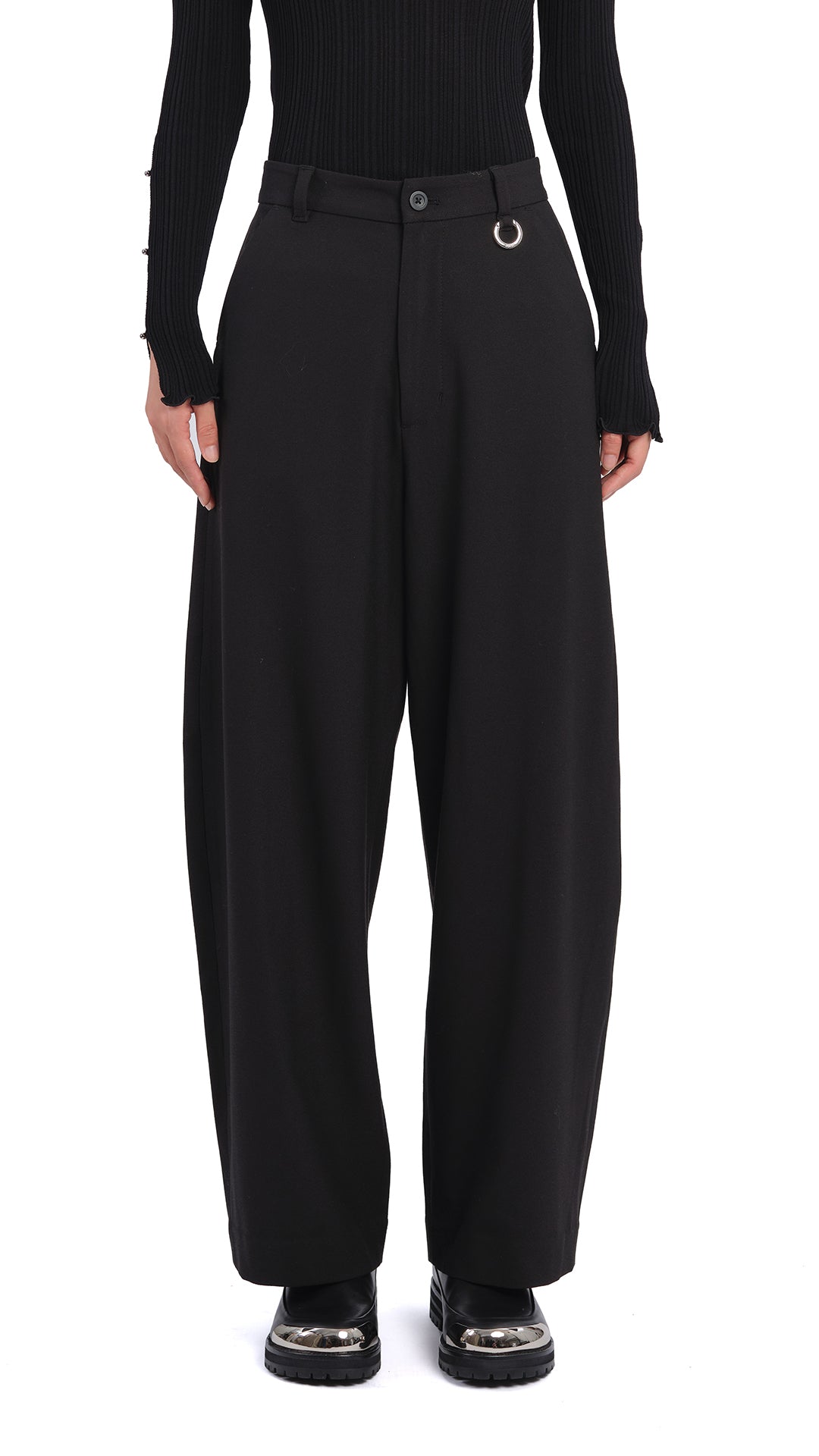 Stylish Dyed Stretch Twill Balloon Pants for Women - Comfortable High Waist Wide Leg Trousers for Casual Outfits, Streetwear & Boho Fashion