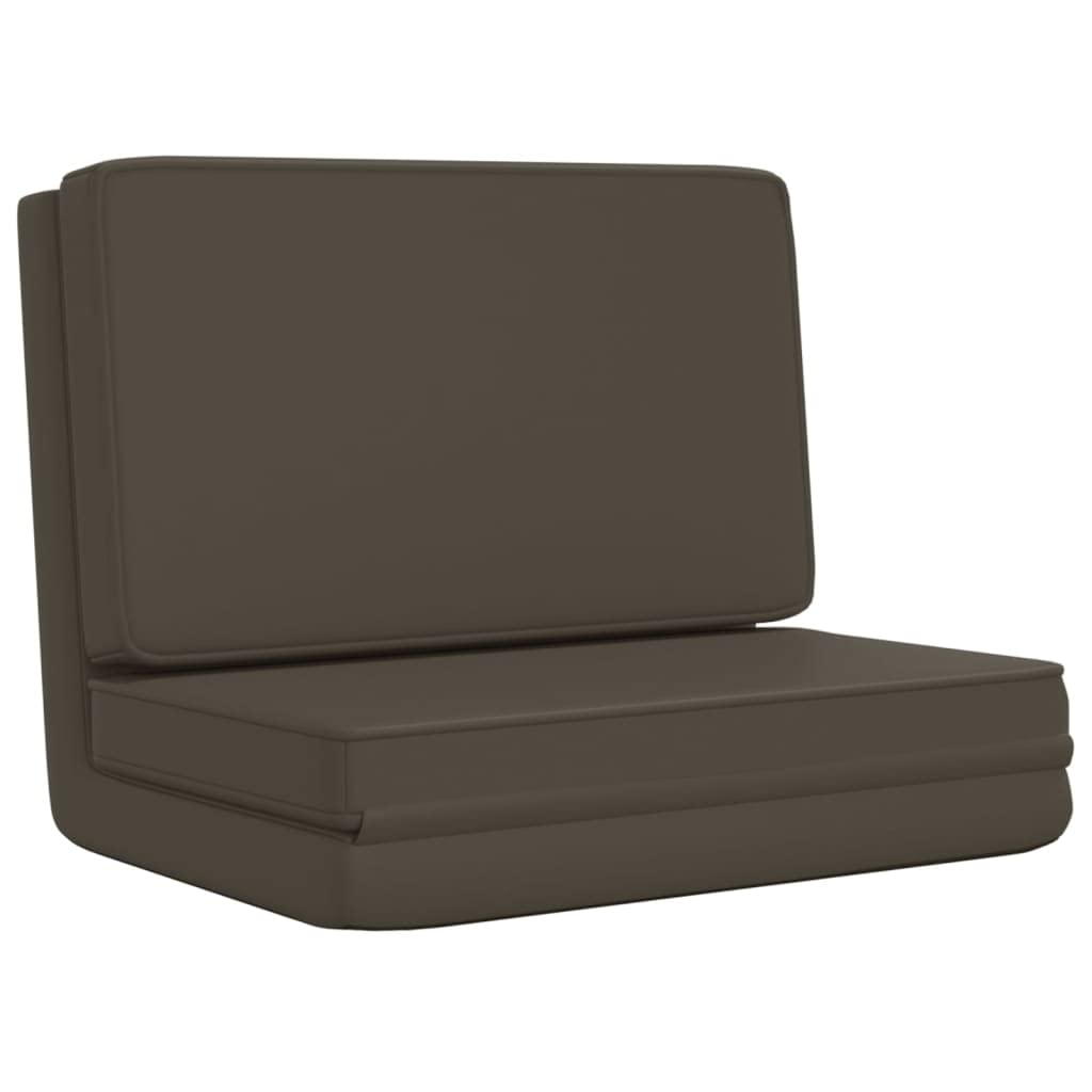 vidaXL Adjustable Folding Floor Chair - Foam Filled, Space Saving, Anthracite Faux Leather - Perfect for Relaxation, Guest Bed & Small Space Living - Home, Office, Dorm Room & Meditation Use