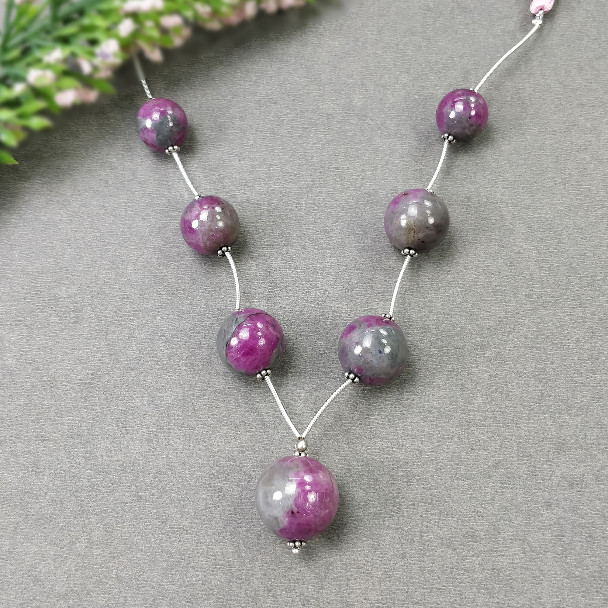 Natural Untreated Bi-Color Zoisite Ruby Gemstone Loose Beads (206.50cts, 12.5mm-17.5mm) - Perfect for Jewelry Making, DIY Crafts & Healing Crystal Collections