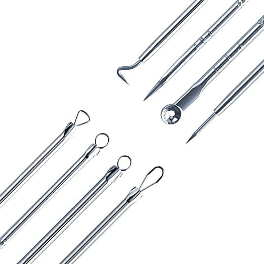 Professional Blackhead Remover Tweezers Kit - 4-Piece Acne Pimple Comedone Extractor Tool Set for Face & Nose Blackhead Removal - Perfect for Skincare Routine & Spa Treatments