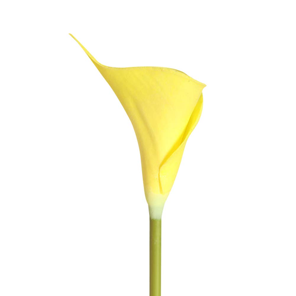 Meideli Artificial Calla Lily Flower - 1 Piece Realistic Silk Flower Arrangement for Wedding, Party, DIY, Home & Furniture Decor (Yellow) - Perfect for Centerpieces, Table Decorations & Gift Wrapping