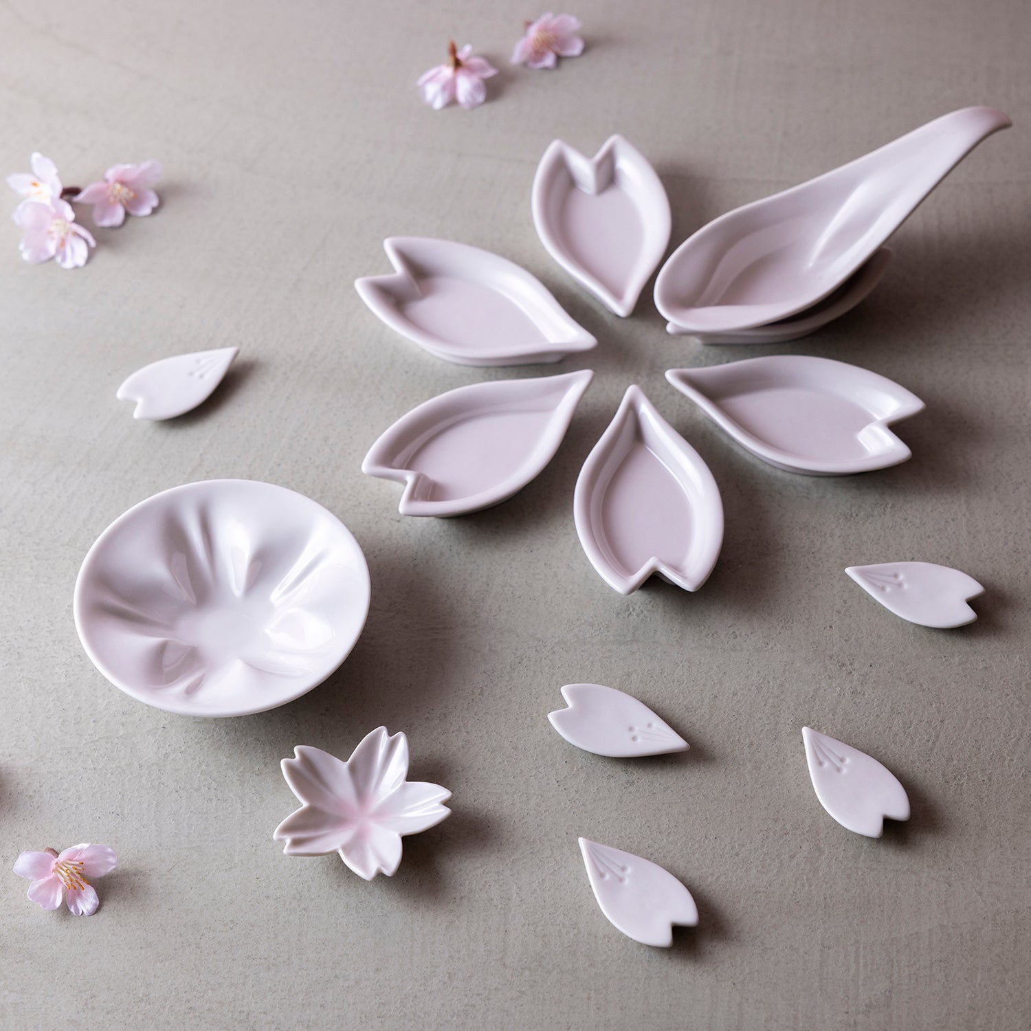 Hiracle Sakura Porcelain Dinner Plates Set - 6-Piece Japanese Cherry Blossom Ceramic Plates for Fine Dining, Wedding, and Home Decor