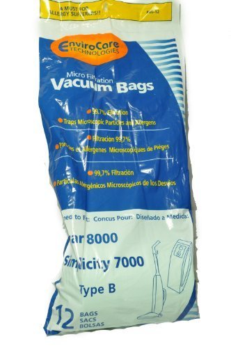 Riccar Type B Upright Vacuum Cleaner Bags - 12 Pack | EnviroCare Replacement for Riccar 8000 Series | 99.7% Microfiltration Dust Bags | Ideal for Home Cleaning & Allergy Relief