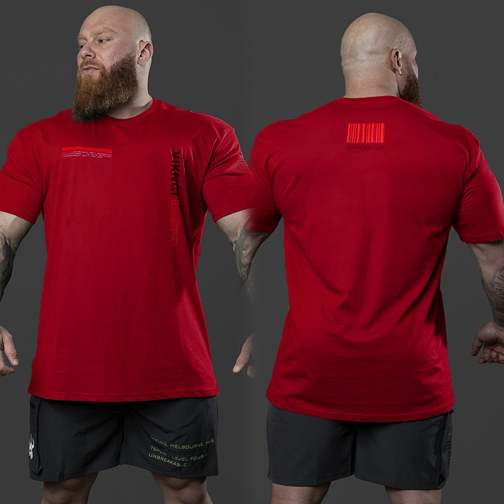 Black Cotton Print T-Shirt for Men - Casual Short Sleeve Tee Shirt | Gym Fitness & Bodybuilding Training Top | Summer Workout & Casual Wear Clothing
