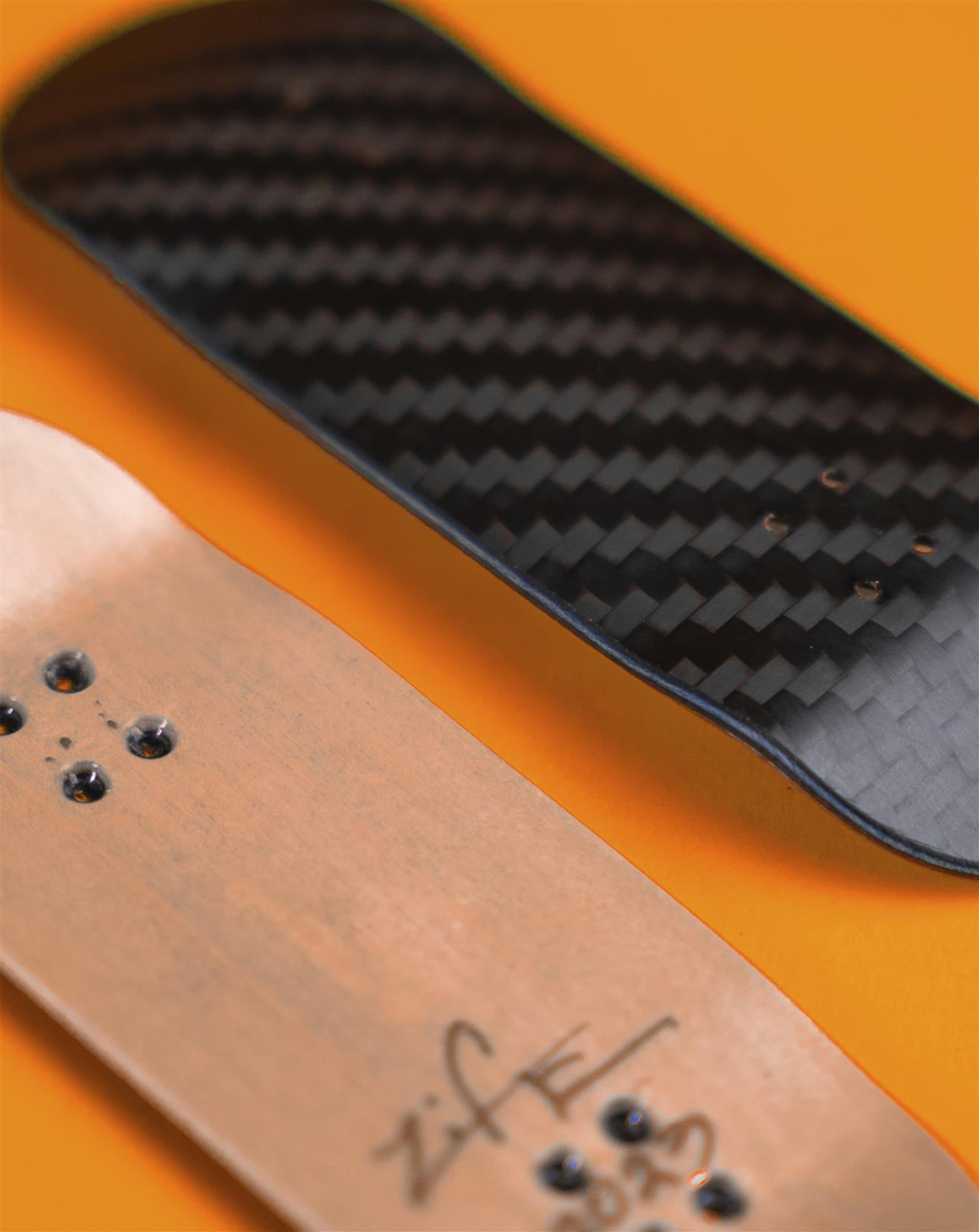 Lifewood Decks Fingerboard Deck - Carbon Fiber Bottom for Professional Skateboard Training & Tricks | Perfect for Skate Park, Home Practice & Street Skating