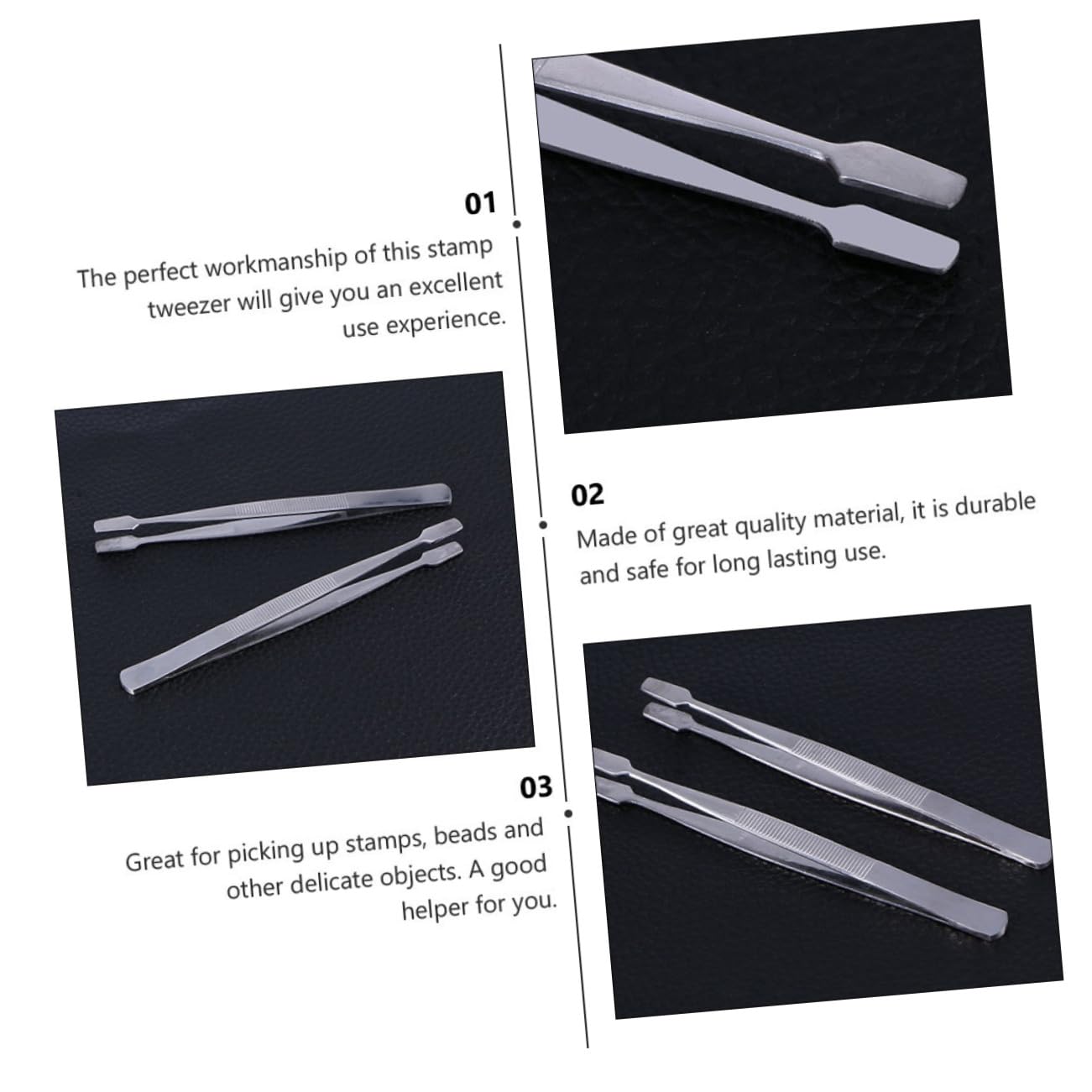 3pcs Stainless Steel Eyelash Tweezers Set - Professional False Eyelash Applicator & Nail Sticker Tool - Precise Lash Extension Tweezers for Salon & Home Use - Durable Beauty Accessories for Makeup Artists & DIY Enthusiasts