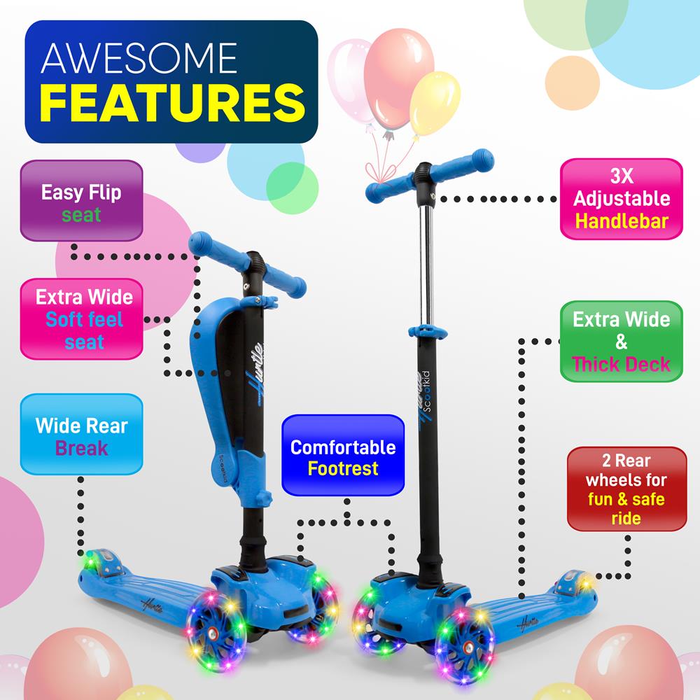 Best Mini Kids Toy Scooter for Ages 3-6 - Lightweight & Foldable Kick Scooter with Adjustable Handlebar - Perfect for Outdoor Play, Park Rides & Backyard Fun