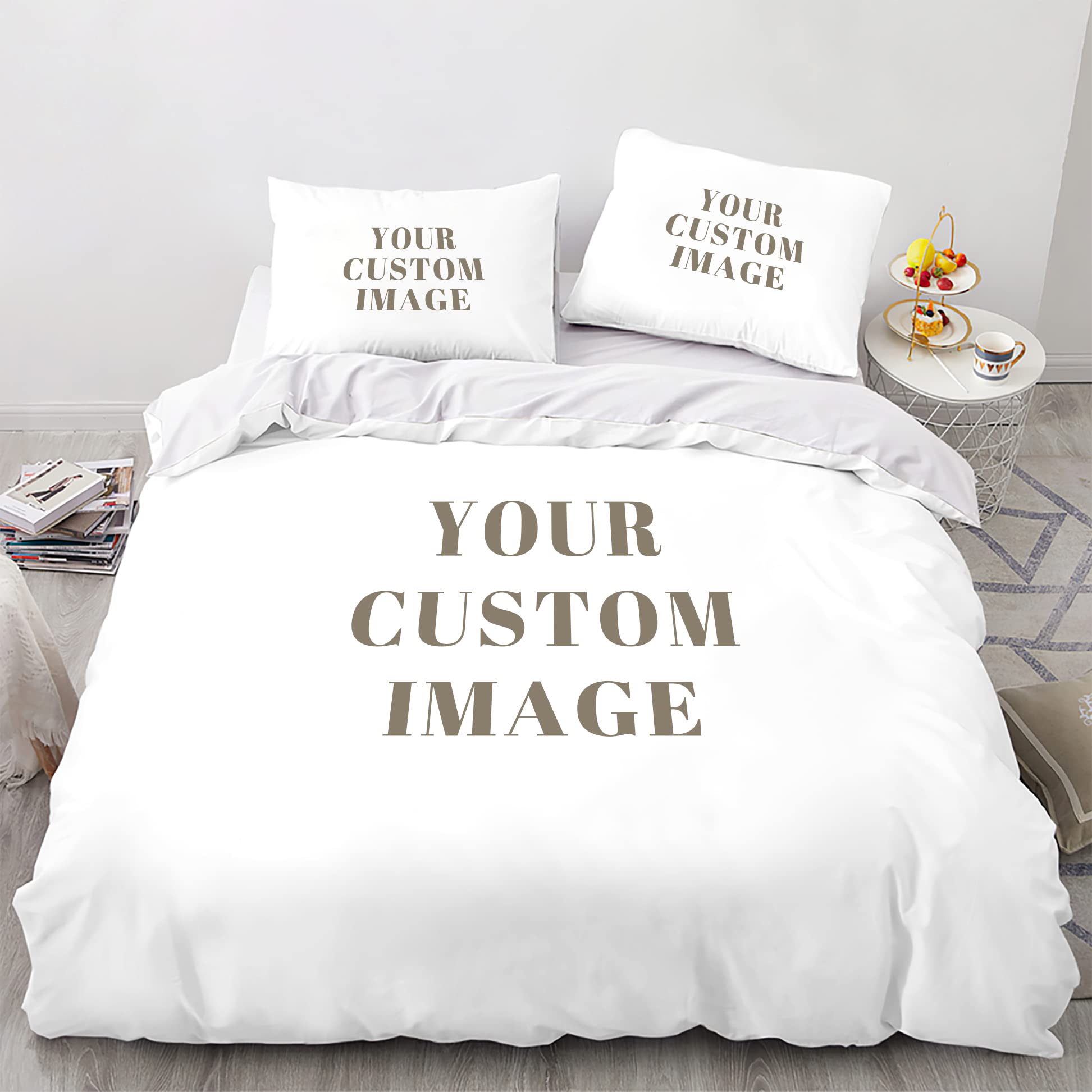 Custom Printed Duvet Cover Set - Personalized Photo, Text & Logo Bedding - 3 Piece Easy Care Zipper Closure for Family, Kids, Couples - Perfect for Birthday, Friendship & Nursery Decor (No Comforter Included) | Home Decor Gift Idea & Cozy Bedroom Upgrade