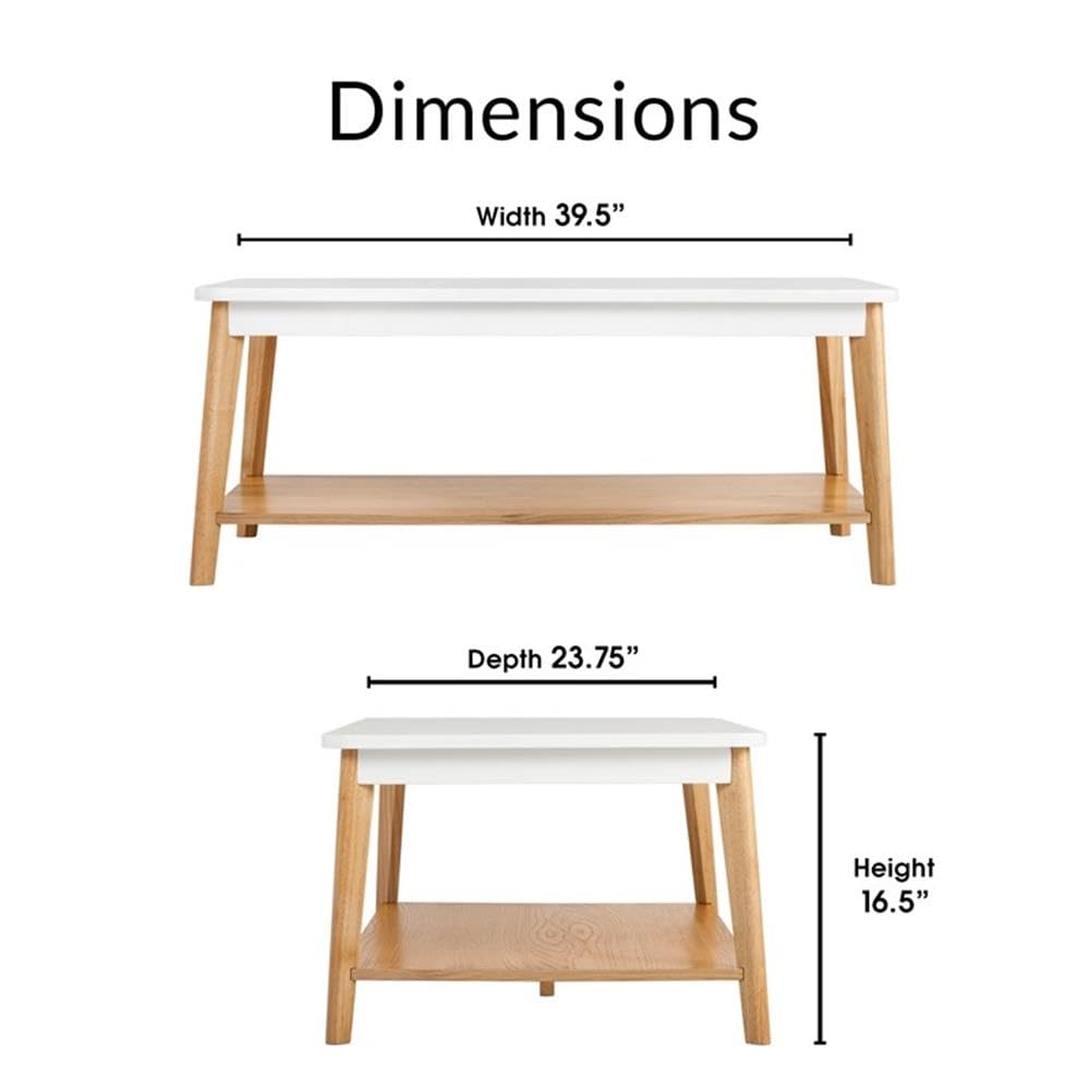 Modern Oak and White Universal Expert Remus Coffee Table - Stylish Living Room Centerpiece for Home Decor