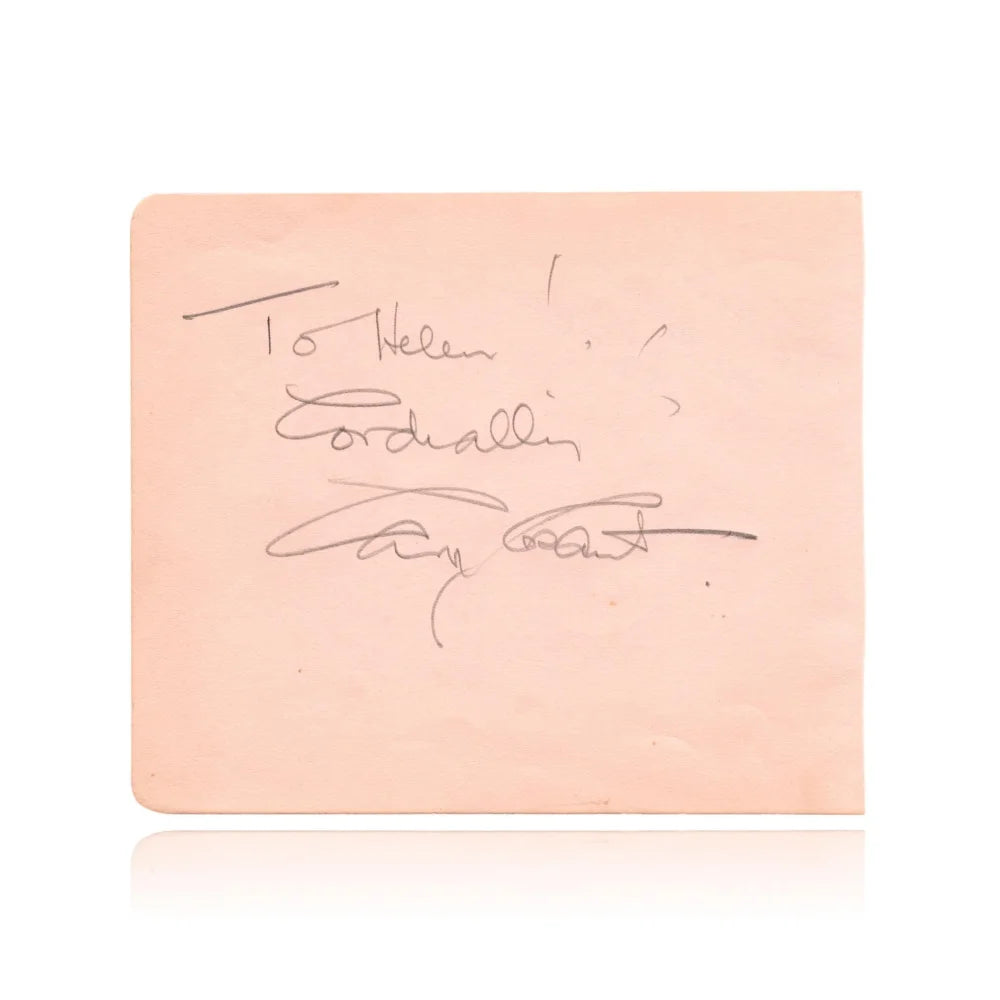 Original Cary Grant Hand-Signed Album Page with JSA COA - Authentic Alfred Hitchcock Era Collectible for Movie Memorabilia & Vintage Hollywood Fans