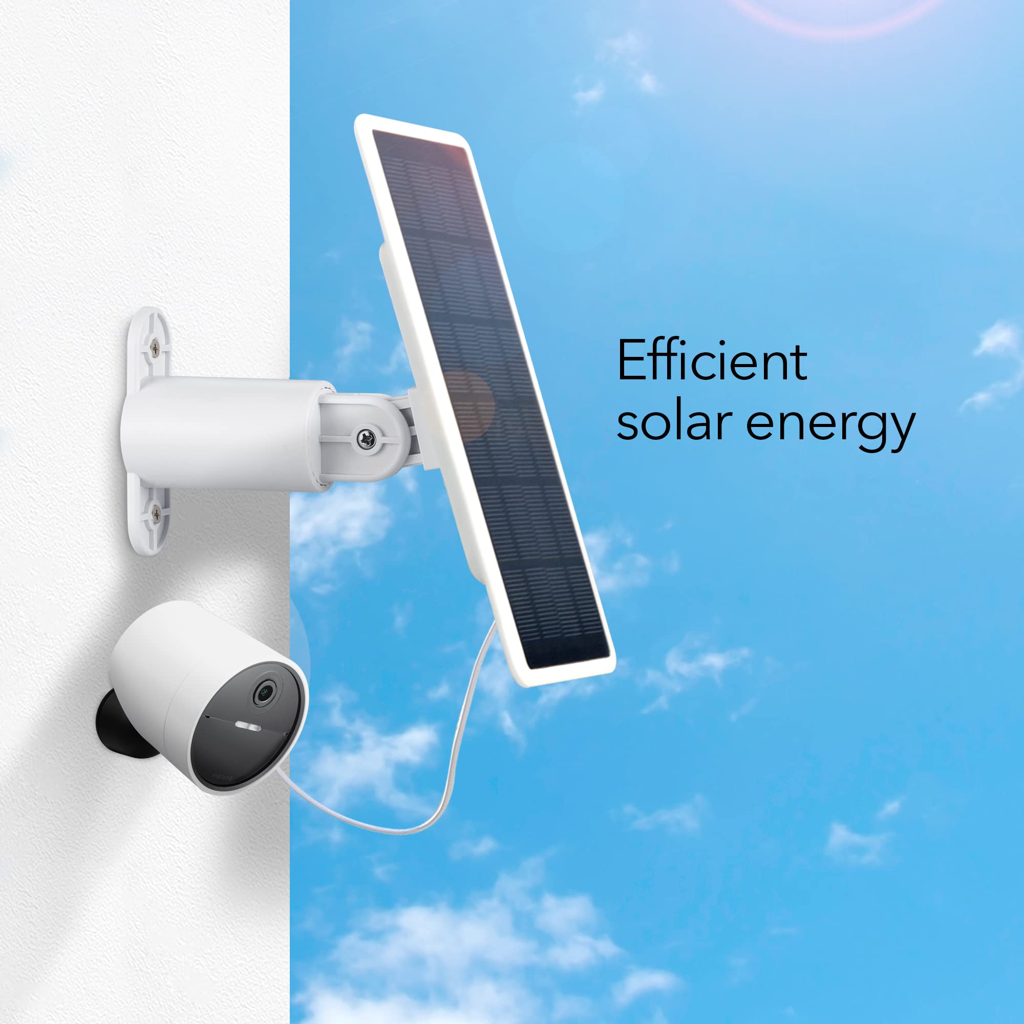 Wasserstein Solar Panel for SimpliSafe Wireless Outdoor Security Camera - High Power Solar Charger (White, 1 Pack) - Weatherproof & Continuous Power Supply for Home Security Surveillance