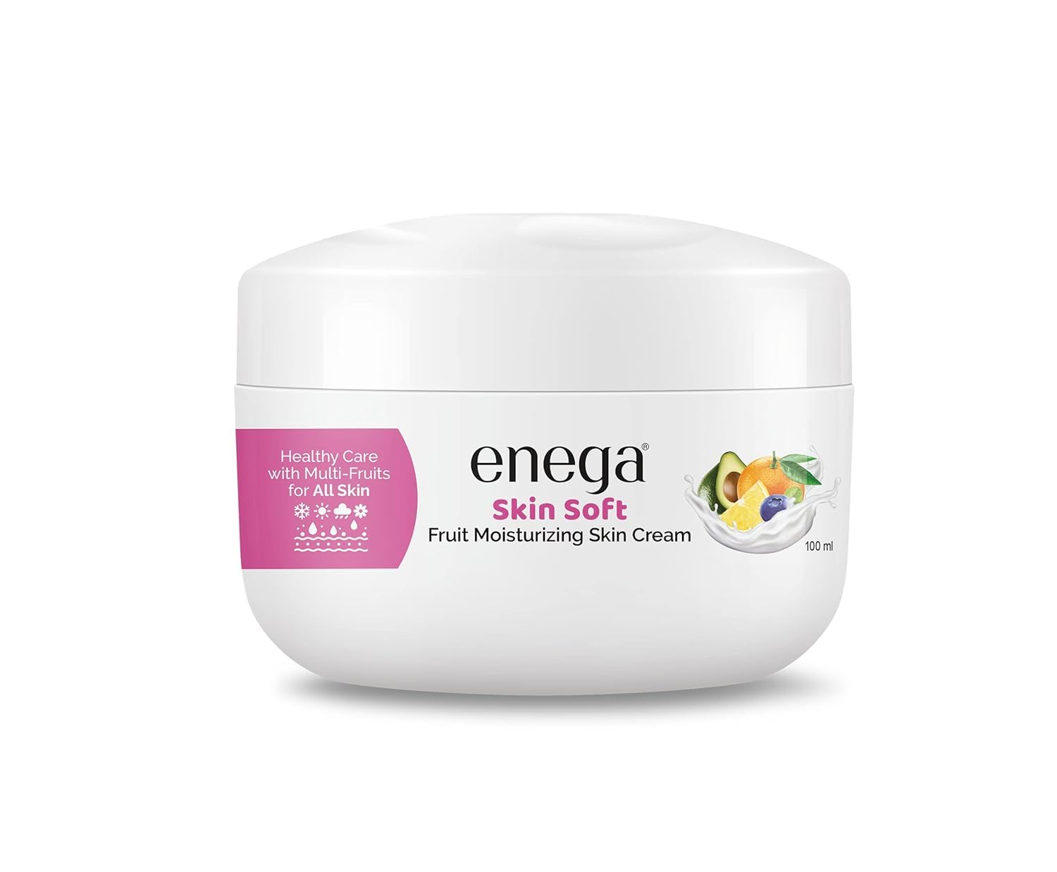 Enega Aloe Vera Honey & Almond Skin Soft Fruit Multi-Vitamins Moisturizing Cream - All Skin Types for Men, Women & Girls - 100ml (Pack of 2) - Perfect for Daily Hydration & Nighttime Skin Care