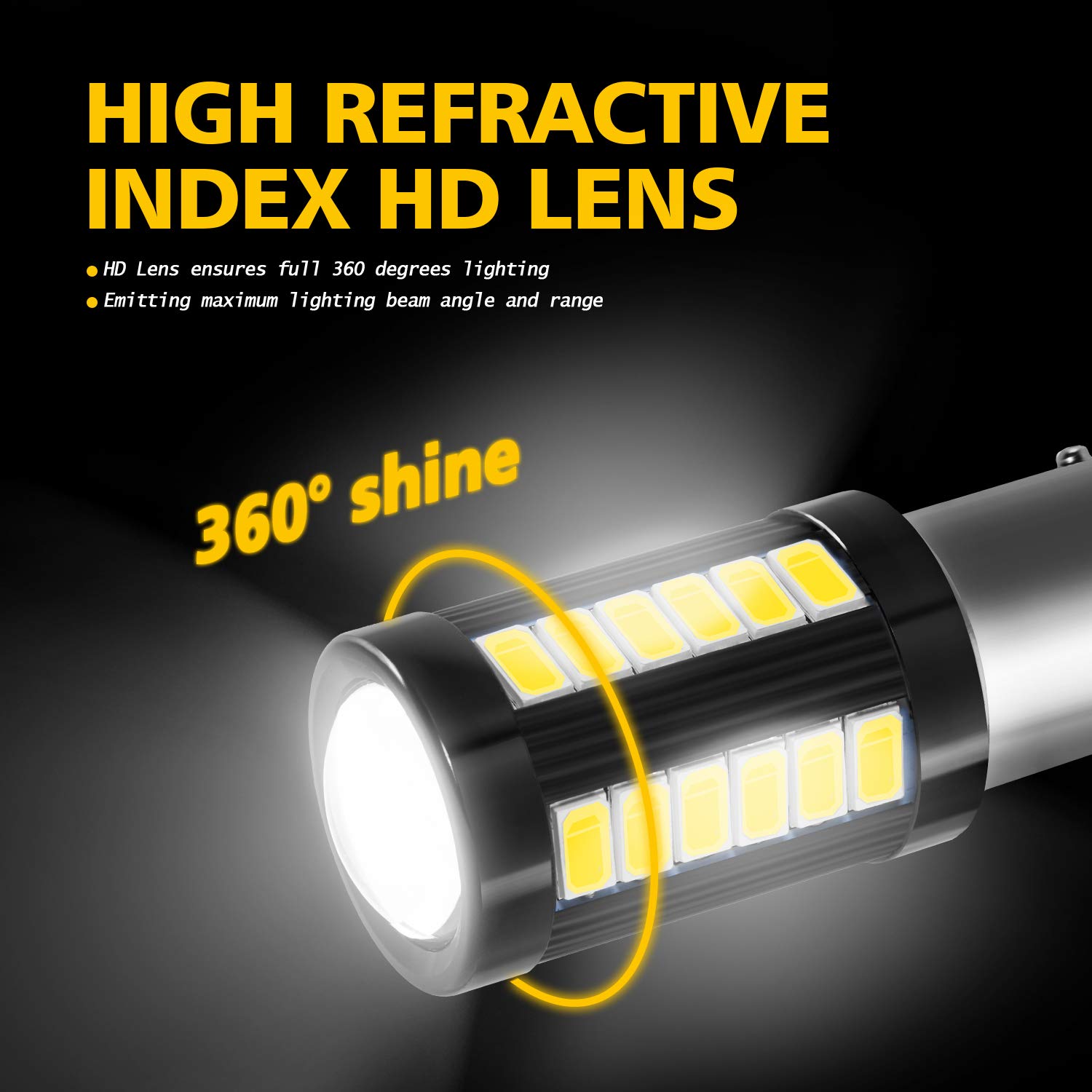 AUXLIGHT 1157 2057 2357 7528 BAY15D LED Bulbs - 1400 Lumens Super Bright, Low Power, 6000K Xenon White - Replacement for Backup Reverse Lights, Tail Brake, Stop & Parking Lights (Pack of 2) - Perfect for Cars, Trucks, SUVs & Motorcycles
