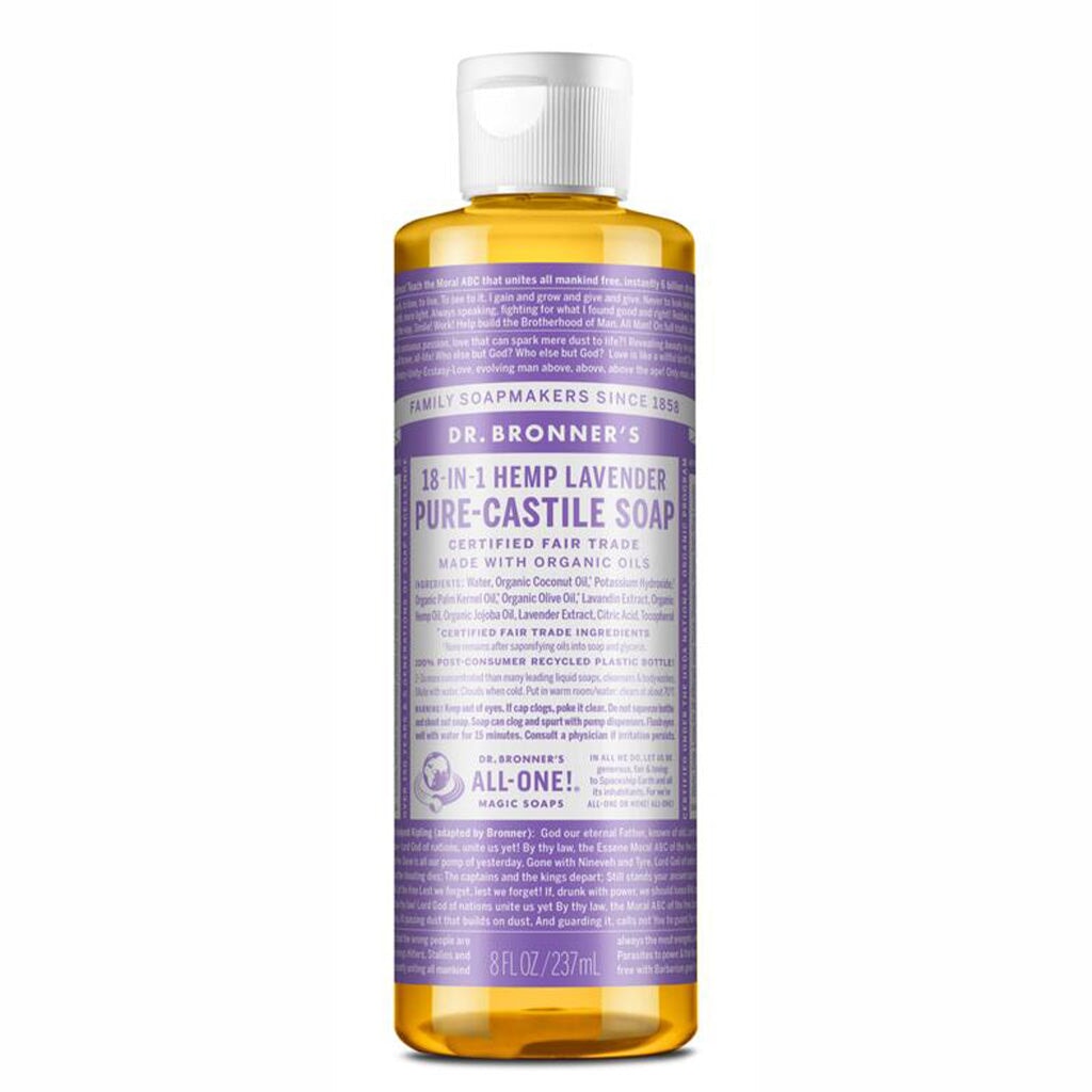 Dr. Bronner's Pure-Castile Liquid Soap - Organic Lavender, 18-in-1 Uses (Face, Body, Hair, Baby, Pets, Cleaning) | Vegan, Fair Trade, Cruelty-Free | Perfect for Home, Travel & Eco-Friendly Lifestyle