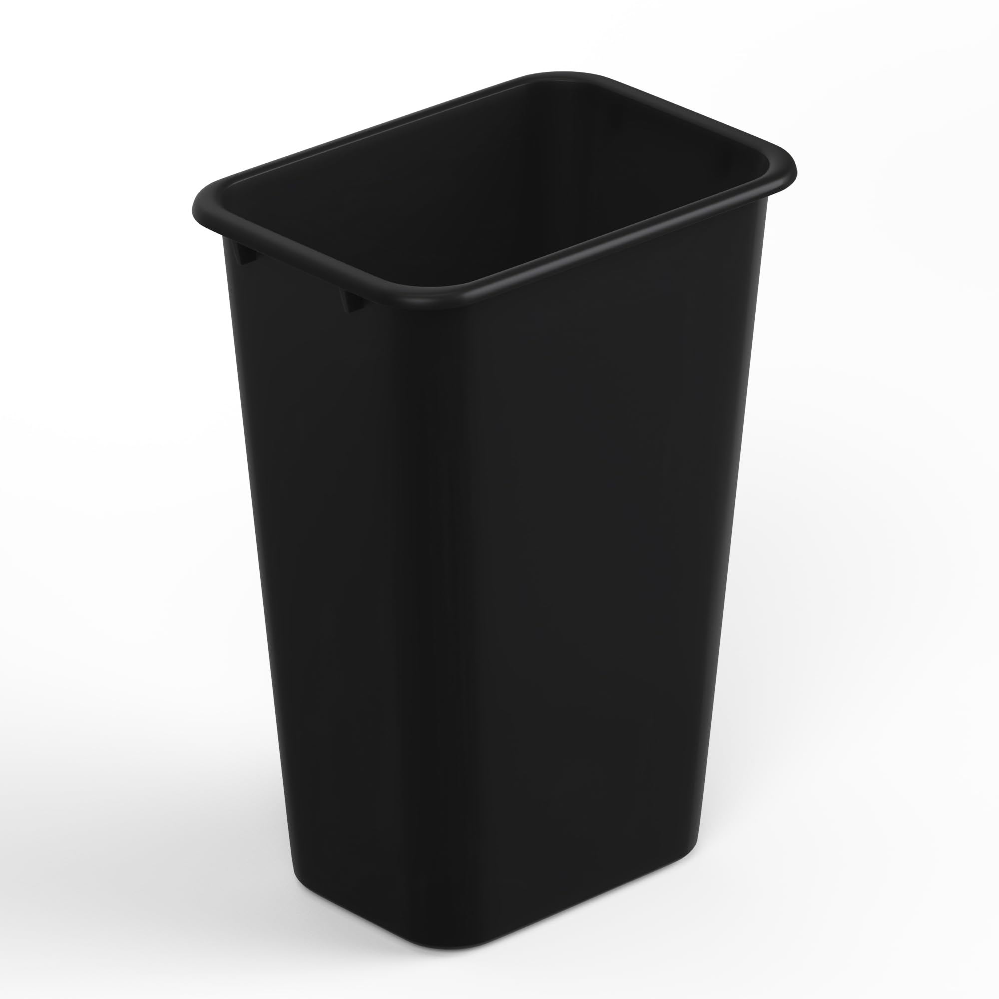 41 Qt. / 10 Gallon Black Rectangular Trash Can with Lid - Heavy Duty Wastebasket for Kitchen, Office, Bathroom & Outdoor Use