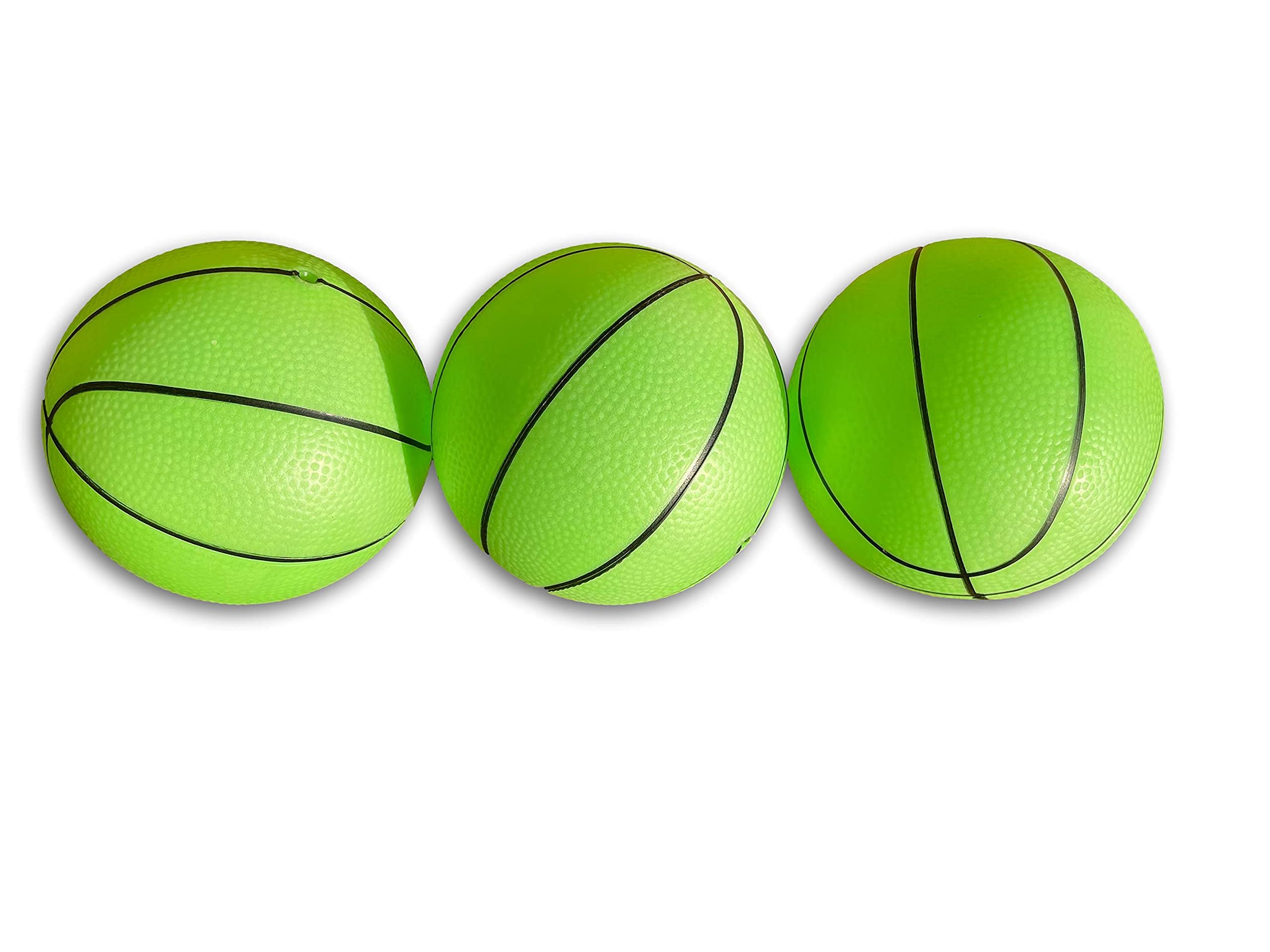 Glow in The Dark Mini Basketballs 3-Pack with Pump - Fun Indoor/Outdoor Play