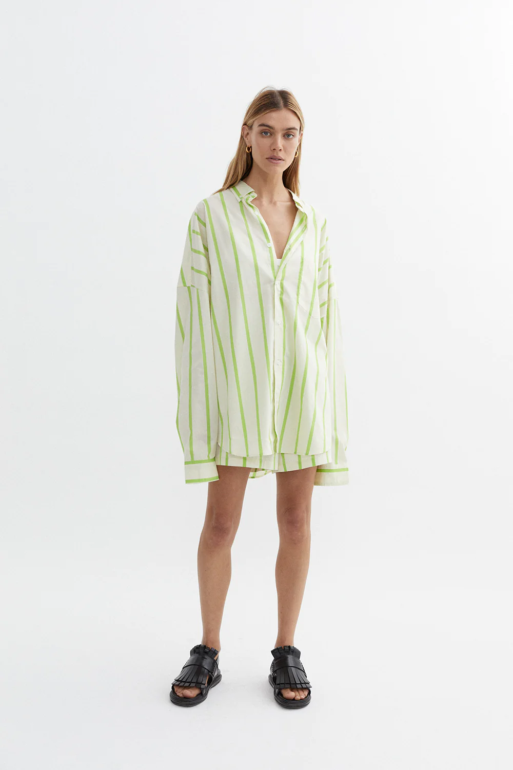 Amalie Green Shirt for Women - Stylish Casual Blouse for Everyday Wear & Office Outfits
