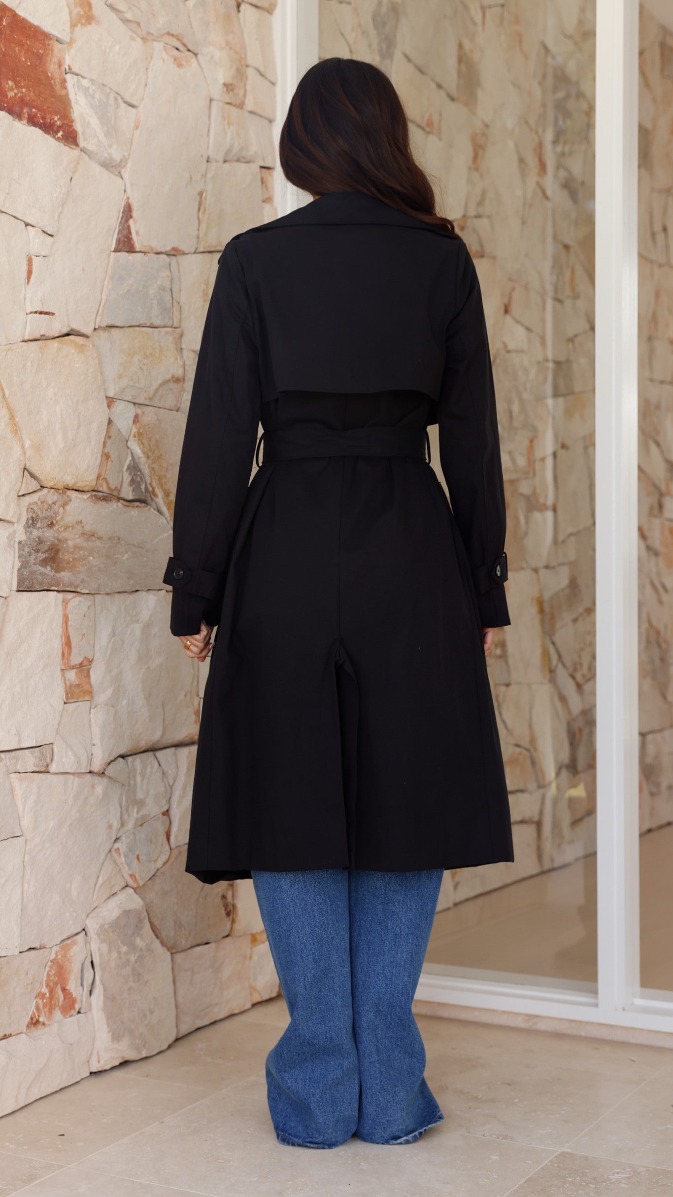 Byron Classic Black Trench Coat for Men & Women | Waterproof Outerwear for Fall & Winter | Perfect for Office, Travel & Formal Occasions