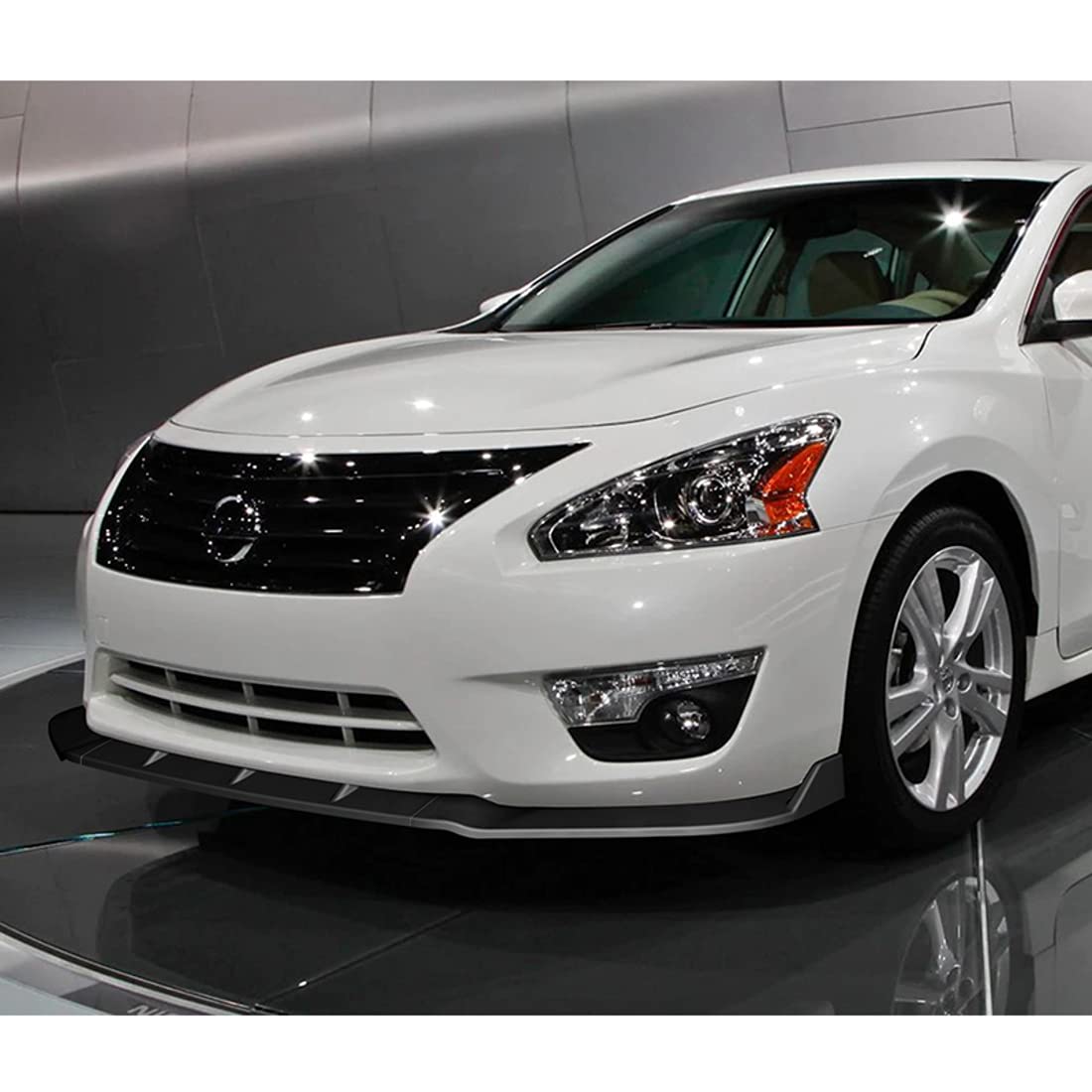 Q1-TECH 9-Piece Front Bumper Lip & Side Skirt Extensions Diffuser Body Kit for 2013-2015 Nissan Altima Sedan - Unpainted Matte Black Spoiler & Air Chin Splitter - Perfect for Car Customization & Street Style Enhancement